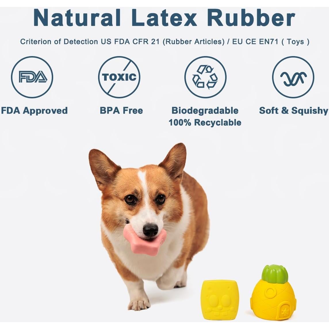 Juguetes Squeaky para Perros Medianos Pawdoer - 3 Pantalones de Láttex