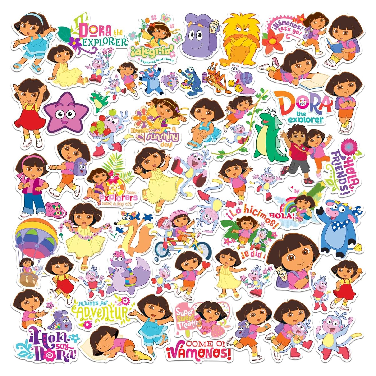 Calcomanías Deluxe Dora La Exploradora 50ct Vinilo Troquelado