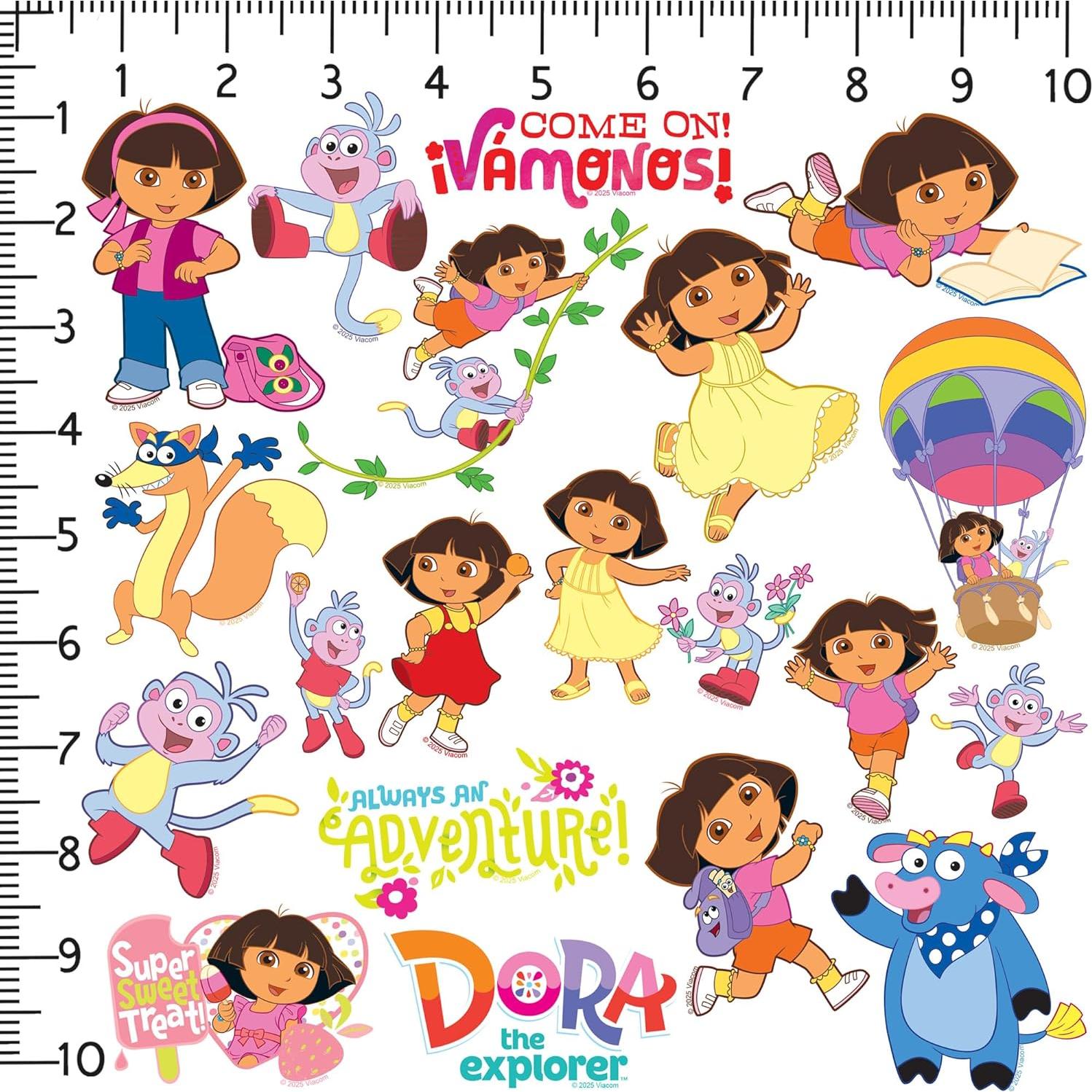 Calcomanías Deluxe Dora La Exploradora 50ct Vinilo Troquelado