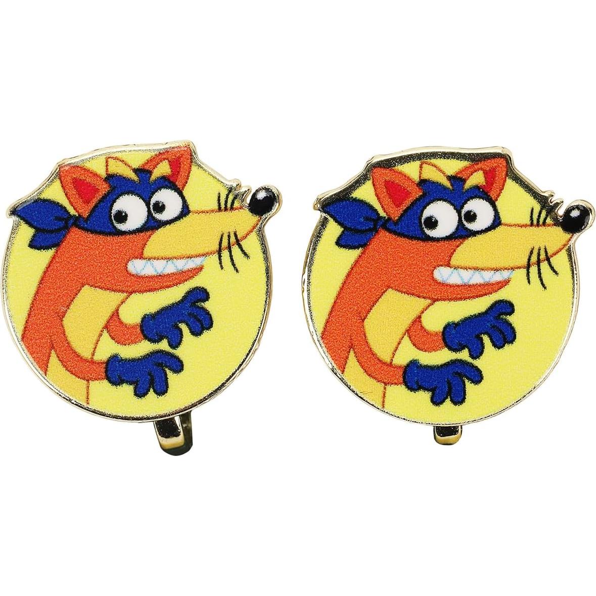 Conjunto de Aretes Clip Dora la Exploradora - 8 Pares Coloridos