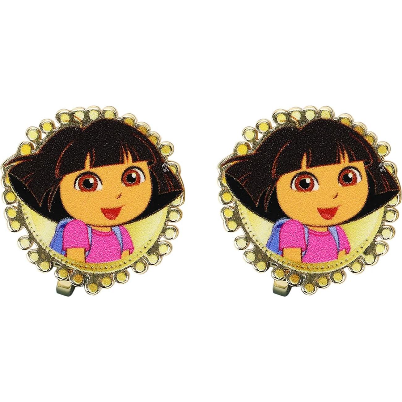 Conjunto de Aretes Clip Dora la Exploradora - 8 Pares Coloridos