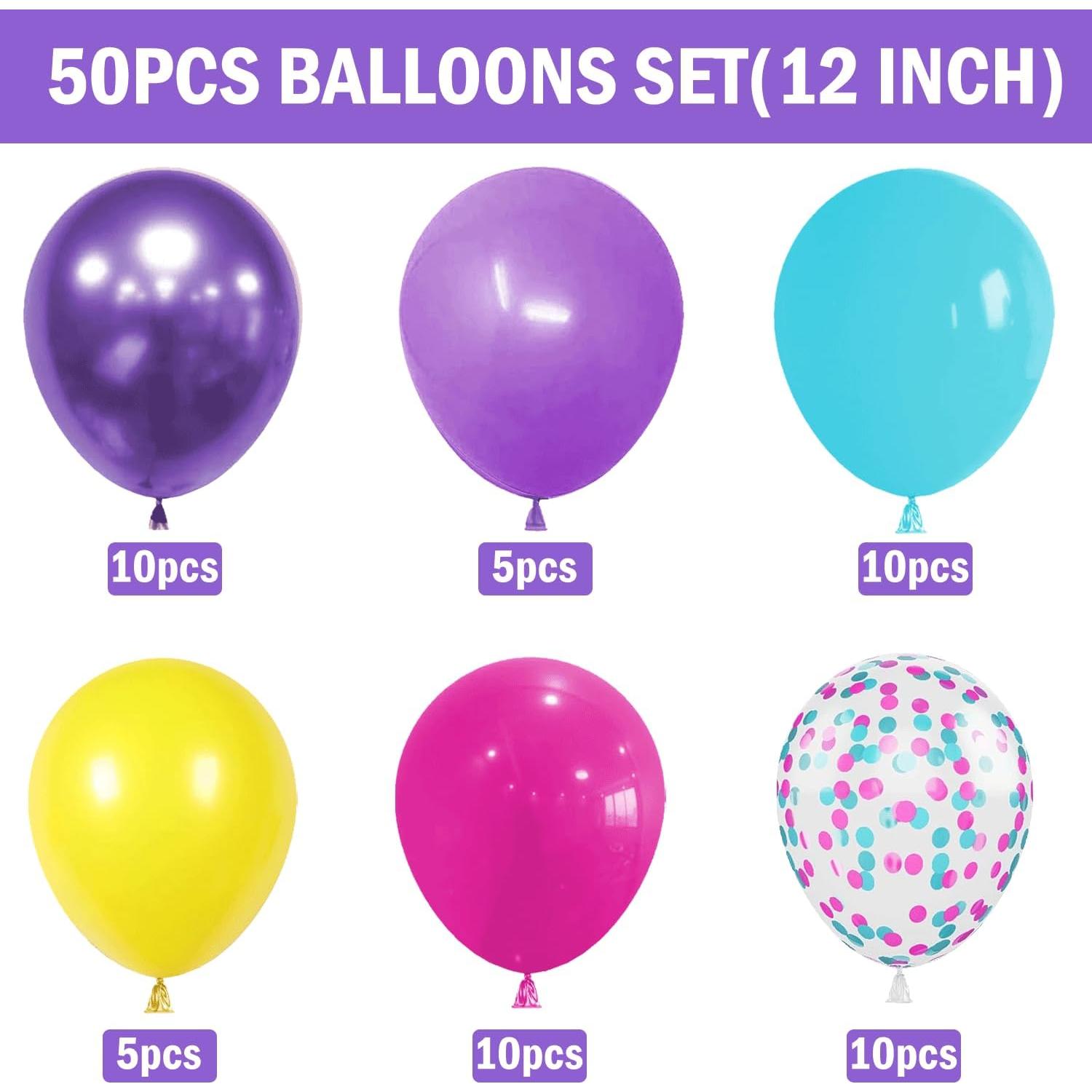 Globos de Fiesta Vanjehou 50 Pcs 30 cm Rosa Azul Púrpura