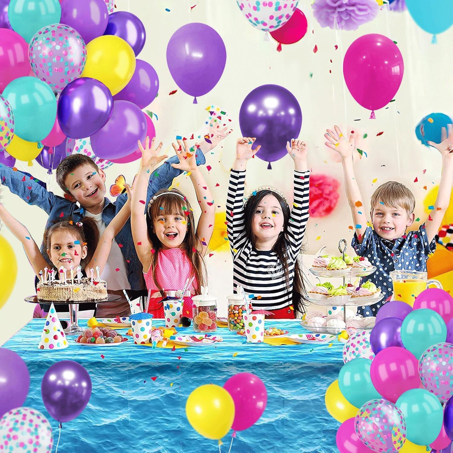 Globos de Fiesta Vanjehou 50 Pcs 30 cm Rosa Azul Púrpura