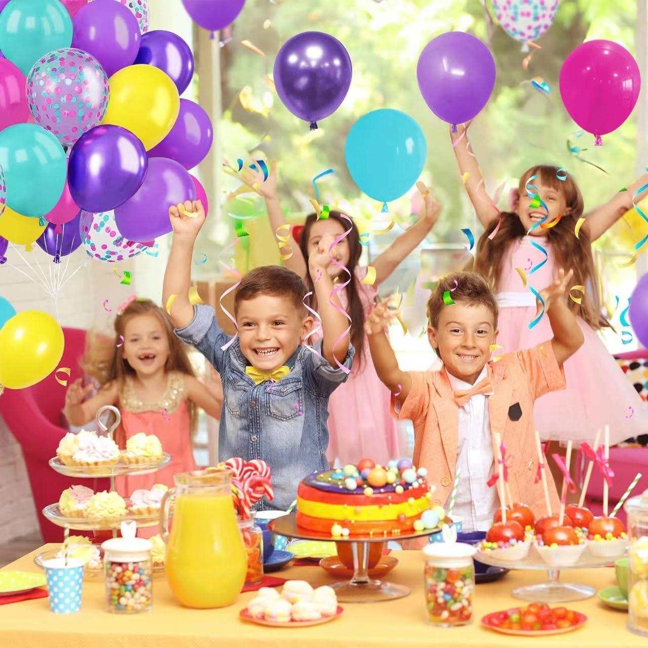 Globos de Fiesta Vanjehou 50 Pcs 30 cm Rosa Azul Púrpura