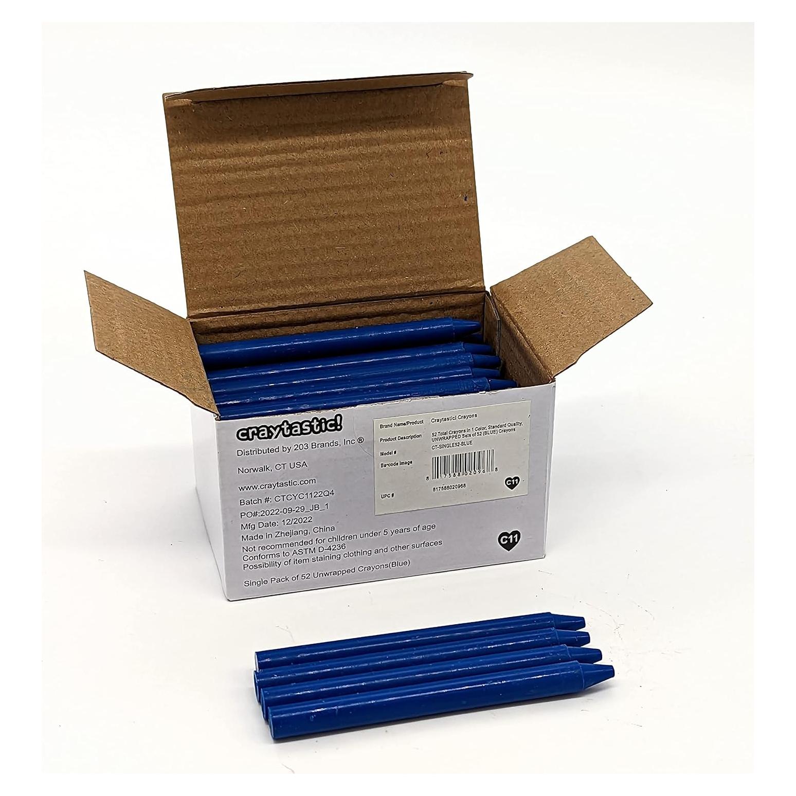 Crayones a granel Craytastic! 52 unidades sin papel Azul