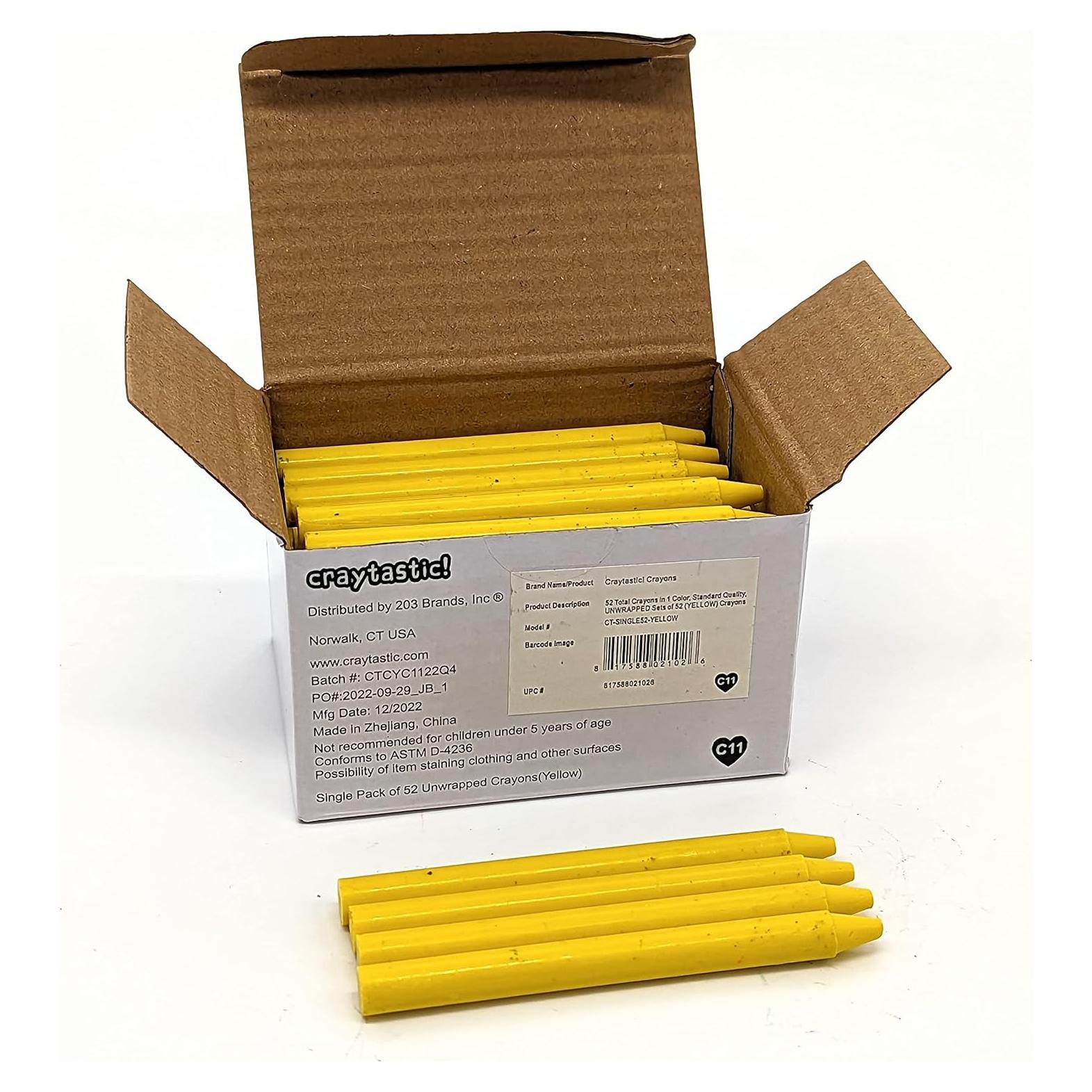 Crayones Amarillos Craytastic! 52 unidades sin papel