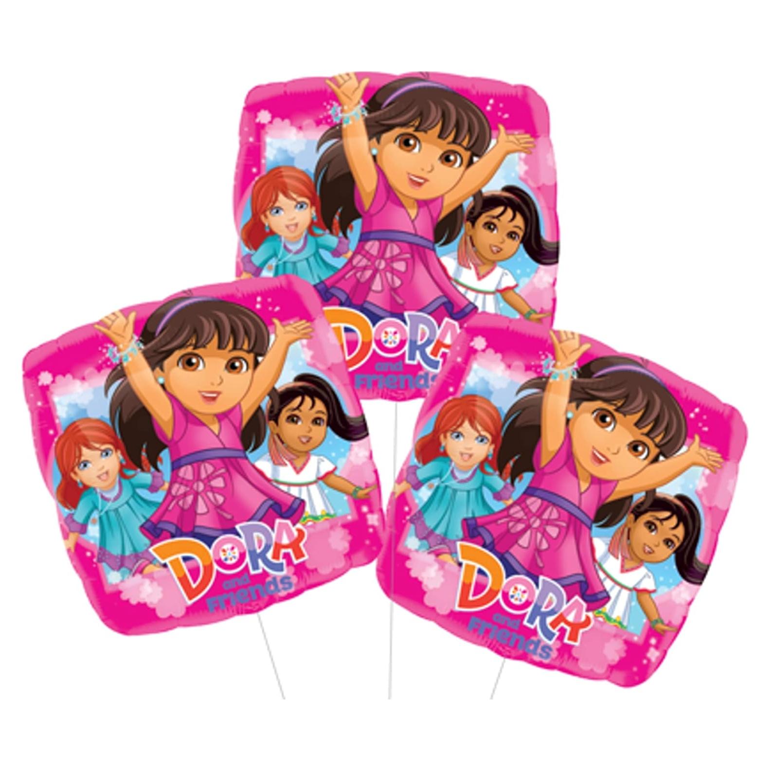 Paquete de 3 Globos de Foil Dora y Amigos 43 cm