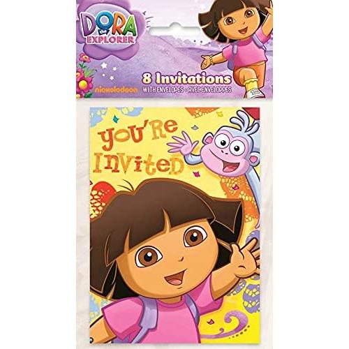 Suministros Fiesta Cumpleaños Dora la Exploradora - 16 Invitaciones