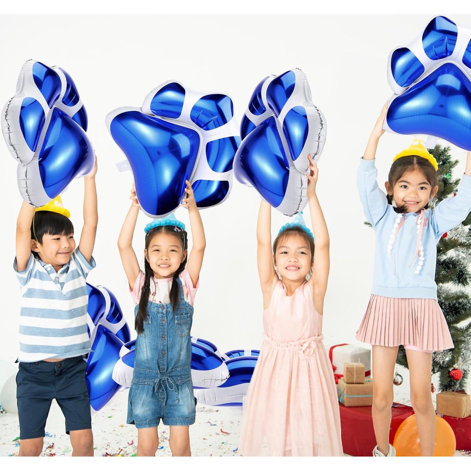 Globos de Patas de Perro Azules Hungdao - 9 Pcs 71x66 cm