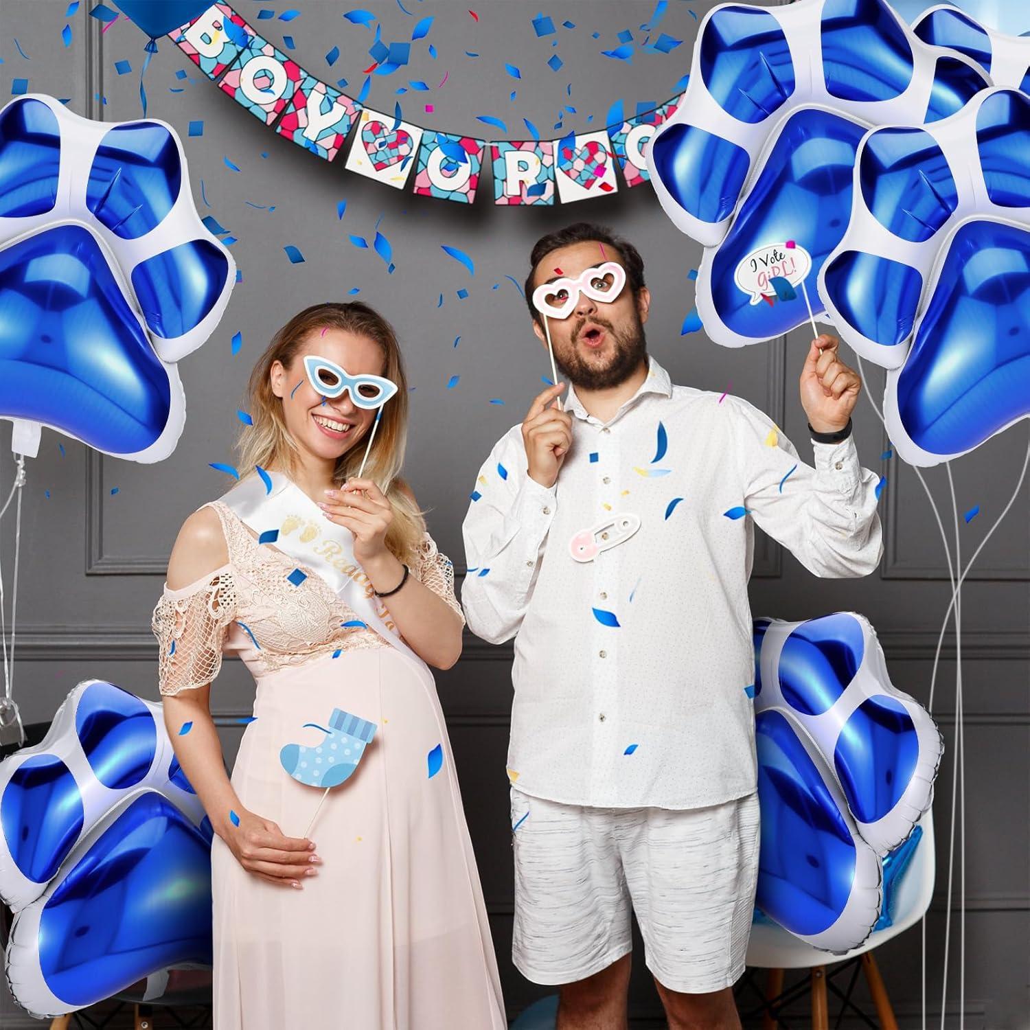 Globos de Patas de Perro Azules Hungdao - 9 Pcs 71x66 cm