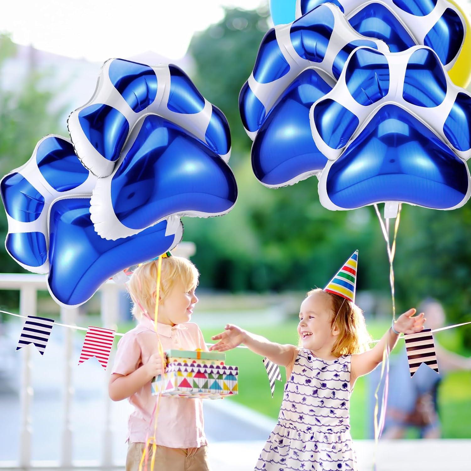 Globos de Patas de Perro Azules Hungdao - 9 Pcs 71x66 cm