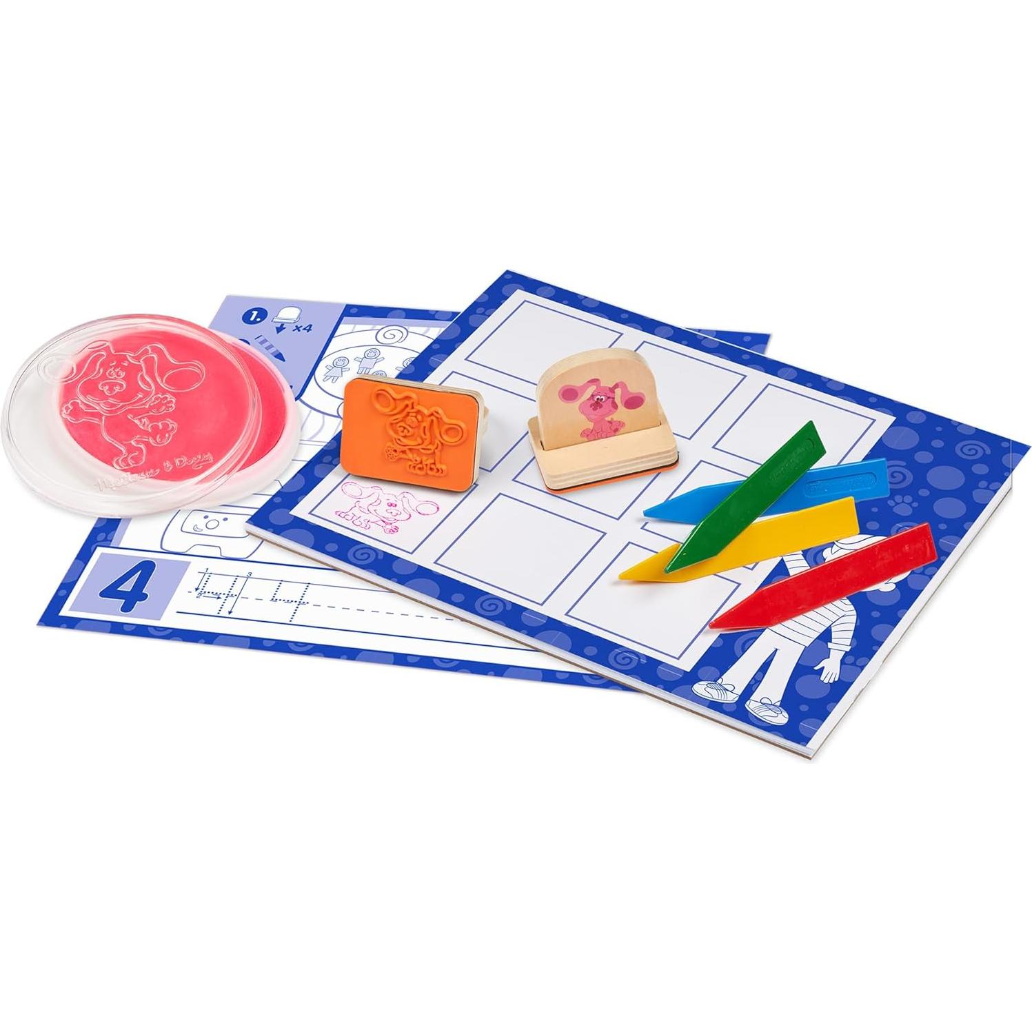 Set de Sellos de Madera Melissa & Doug Pistas de Blue y Tú - 15 Piezas