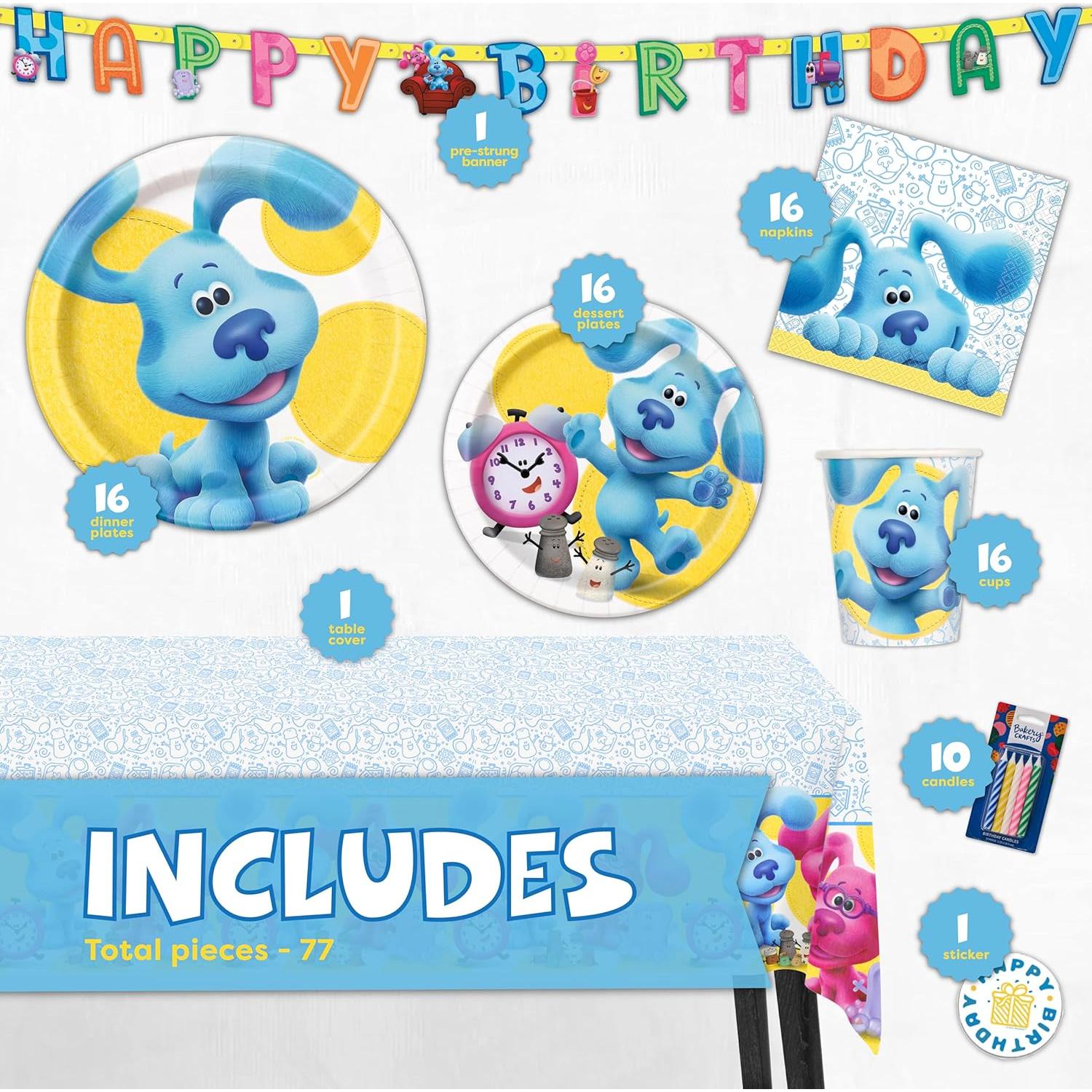 Kit de Decoración de Cumpleaños Blues Clues para 16 Invitados