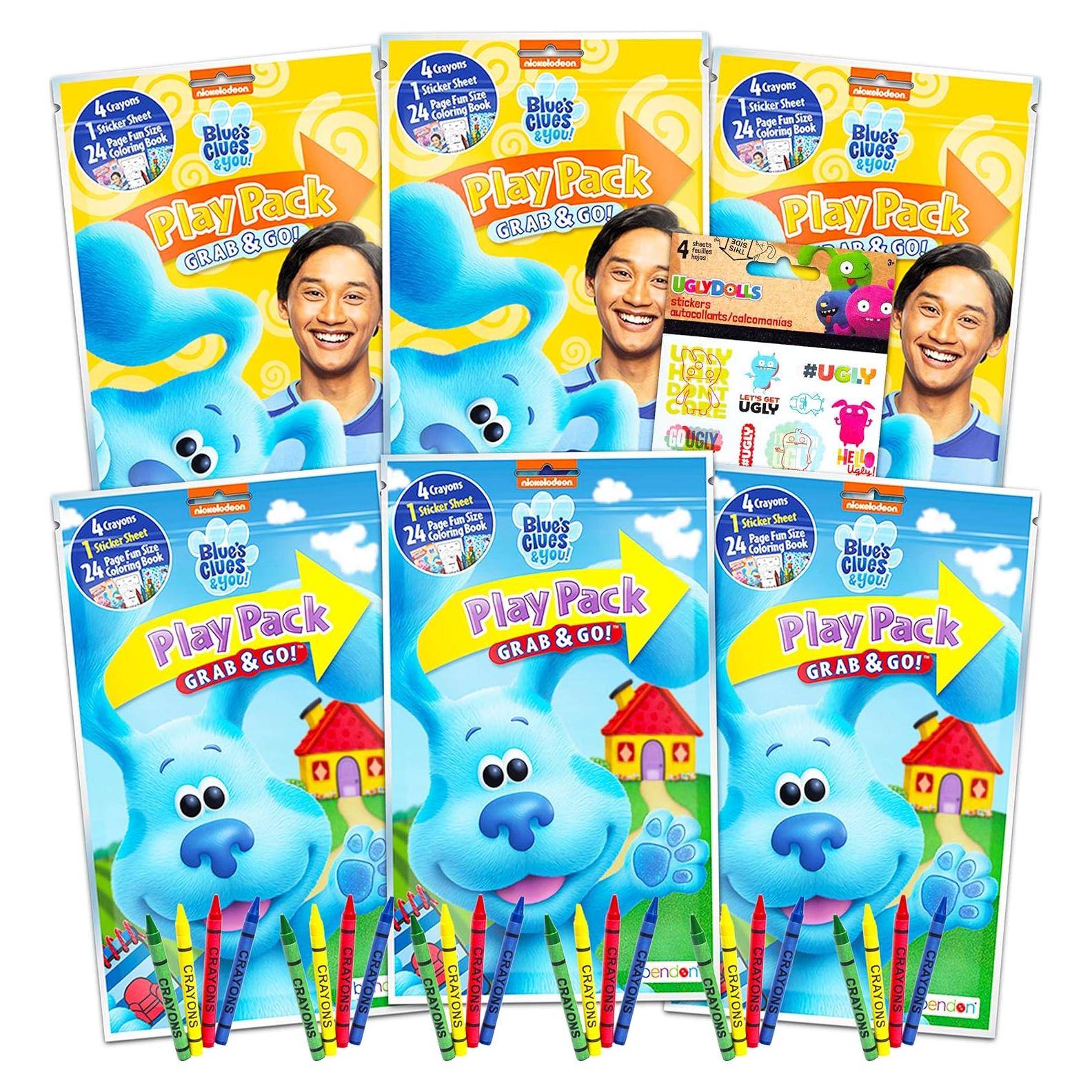 Paquete Fiesta Blues Clues 6 Conjuntos Stickers Libros Crayones