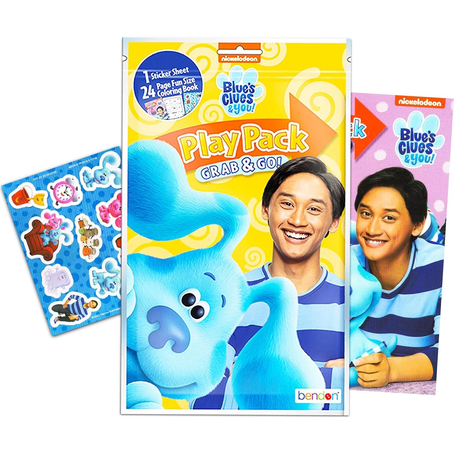 Paquete de Favor de Fiesta Blues Clues - 12 Conjuntos con Stickers y Libros para Colorear