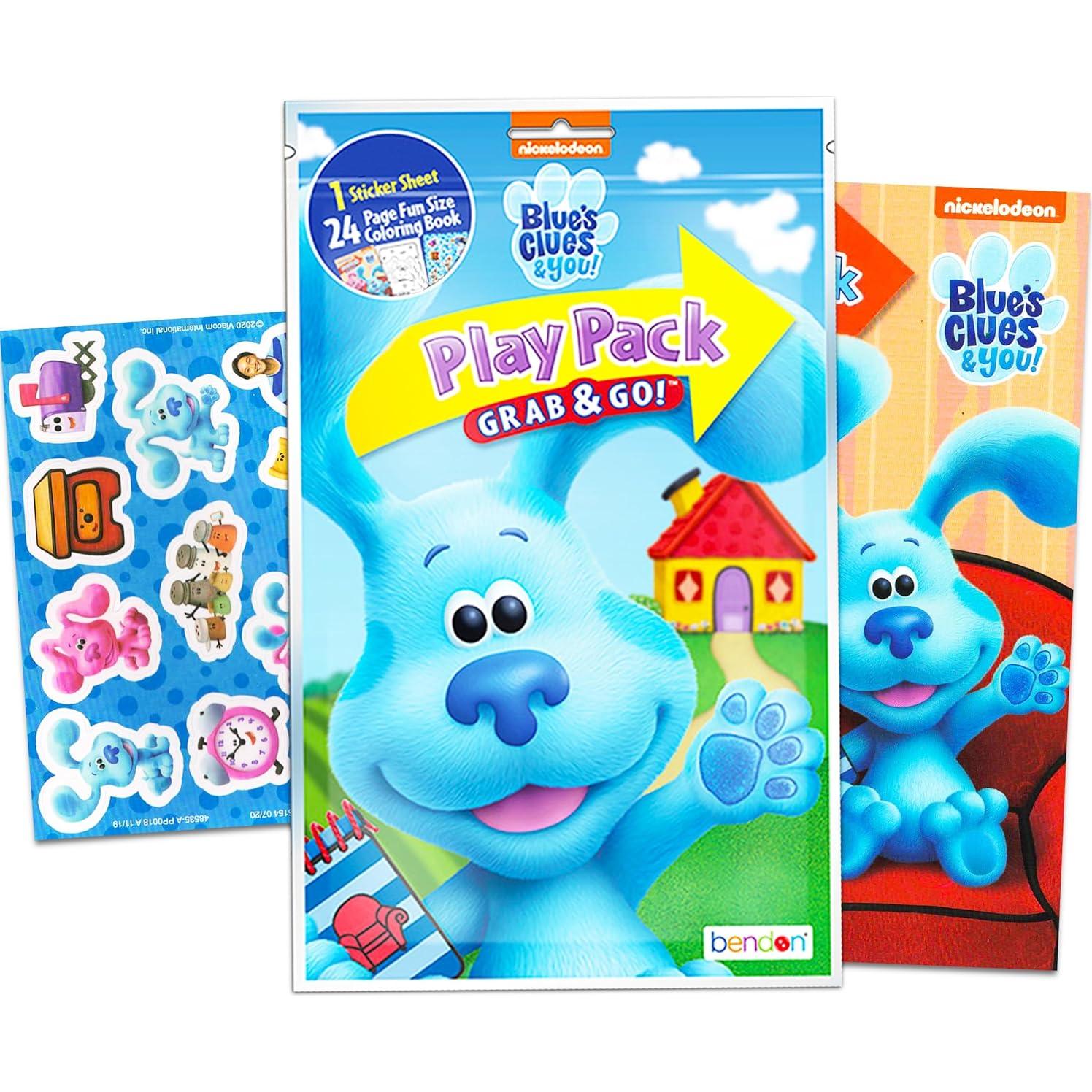 Paquete de Favor de Fiesta Blues Clues - 12 Conjuntos con Stickers y Libros para Colorear