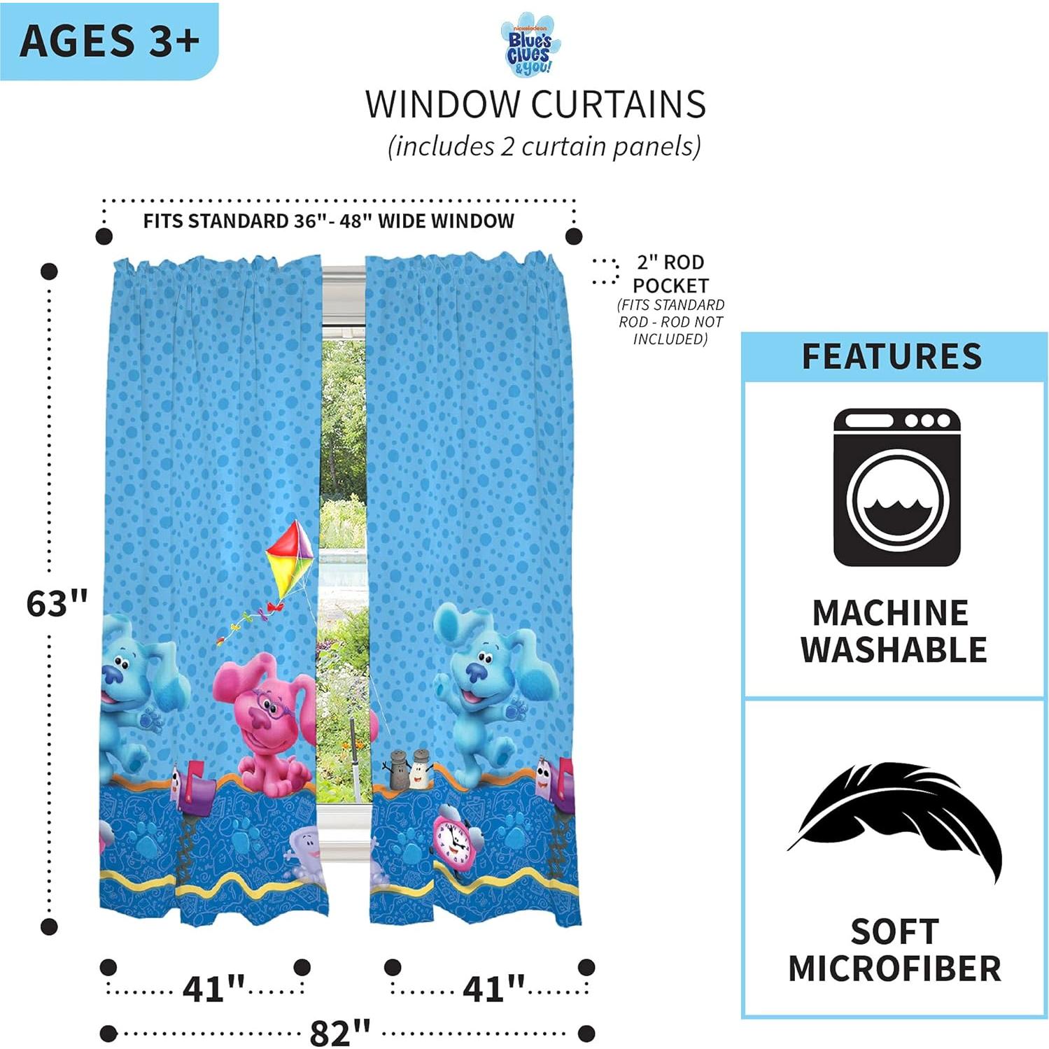 Cortinas de ventana Franco Kids 2 paneles 41x63 cm Blues Clues