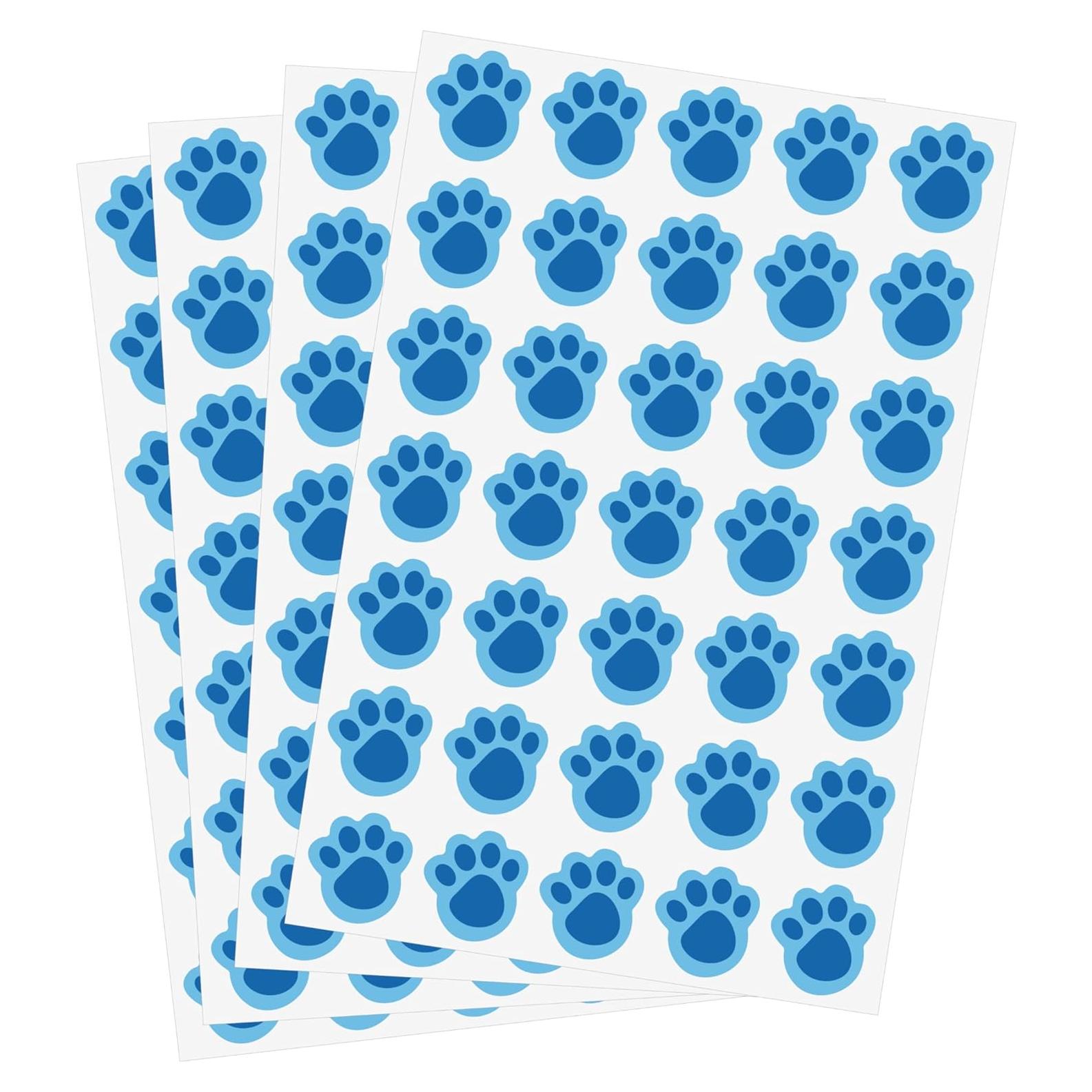 Calcomanías de Huellas de Patas Azules ASVP Shop - 140 Unidades