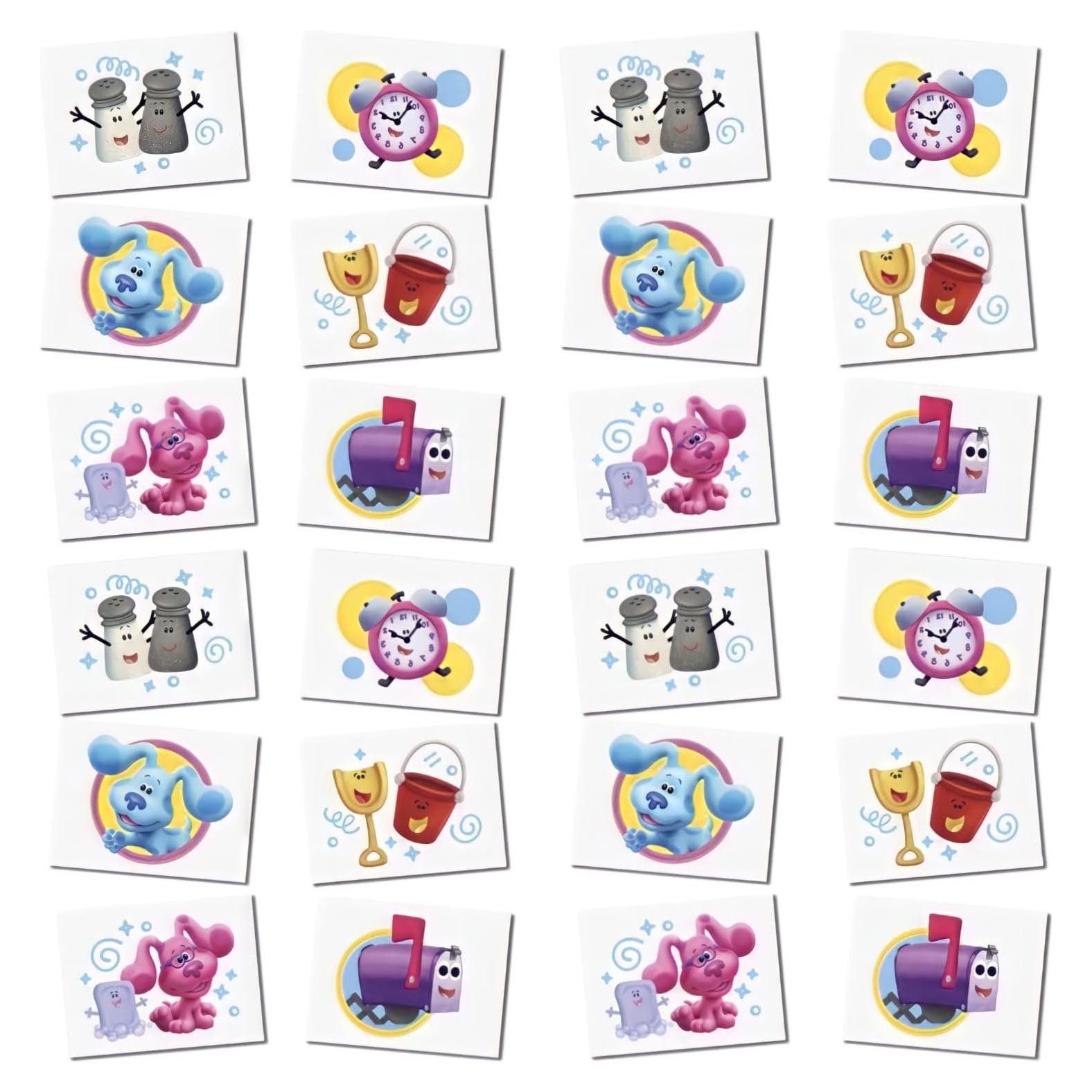 Tatuajes Temporales Blue's Clues - Paquete de 24 Diseños