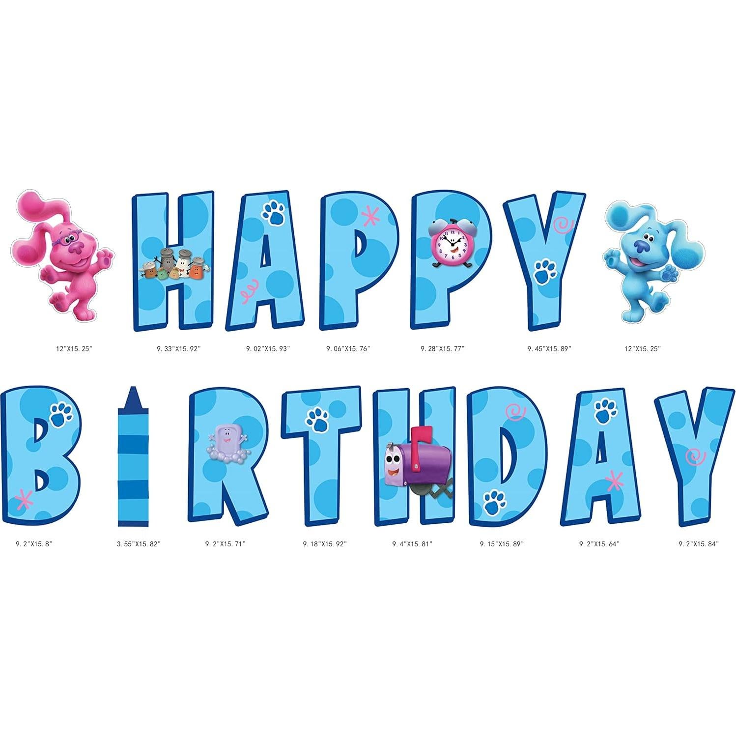 Carteles de Feliz Cumpleaños Blue's Clues con Estacas 15 Piezas