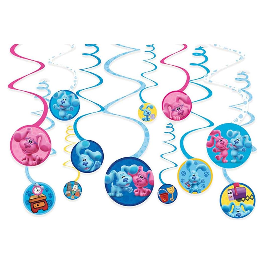 Decoraciones Colgantes Espiral Amscan Blue's Clues 12 Pzas