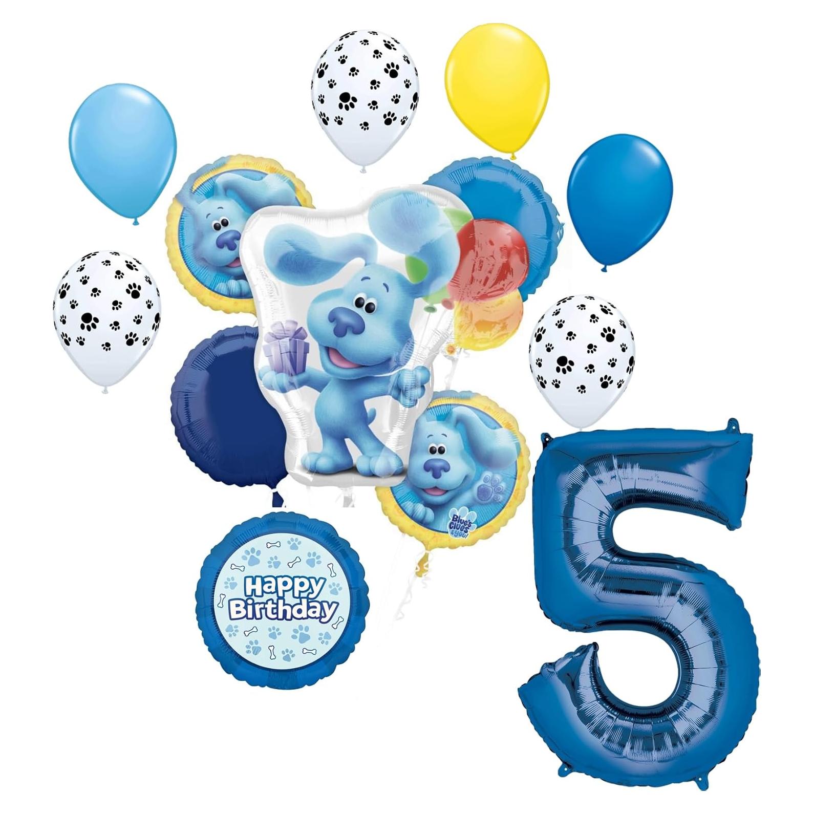 Ramo de Globos de Fiesta Anagram 5to Cumpleaños Azul