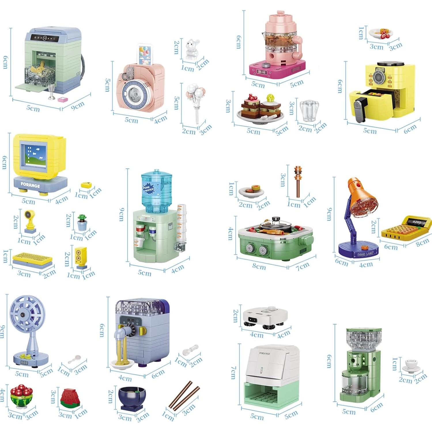 Conjunto de Construcción Mini Electrodomésticos JMBricklayer 12PCS