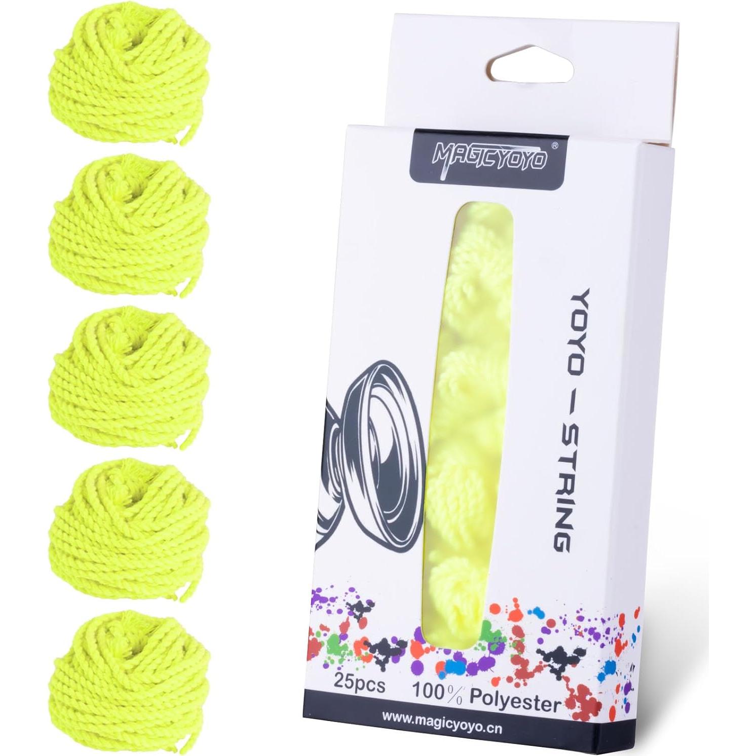 Cuerdas de Yoyo Luminiscentes MAGICYOYO Amarillo 25 Pzas