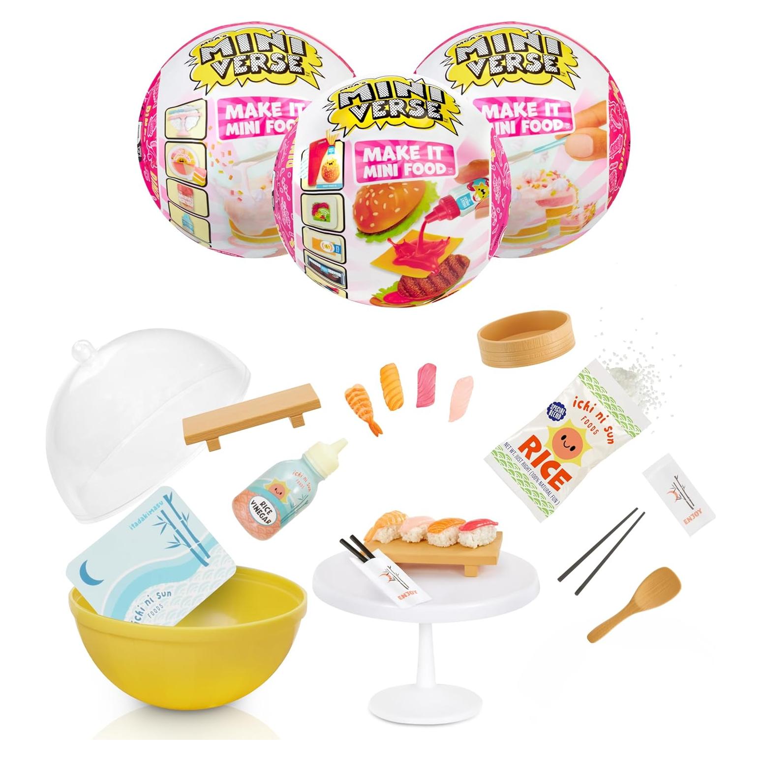 Hazlo Mini Comida Diner Sushi MGA - Paquete Sorpresa 3 Miniaturas