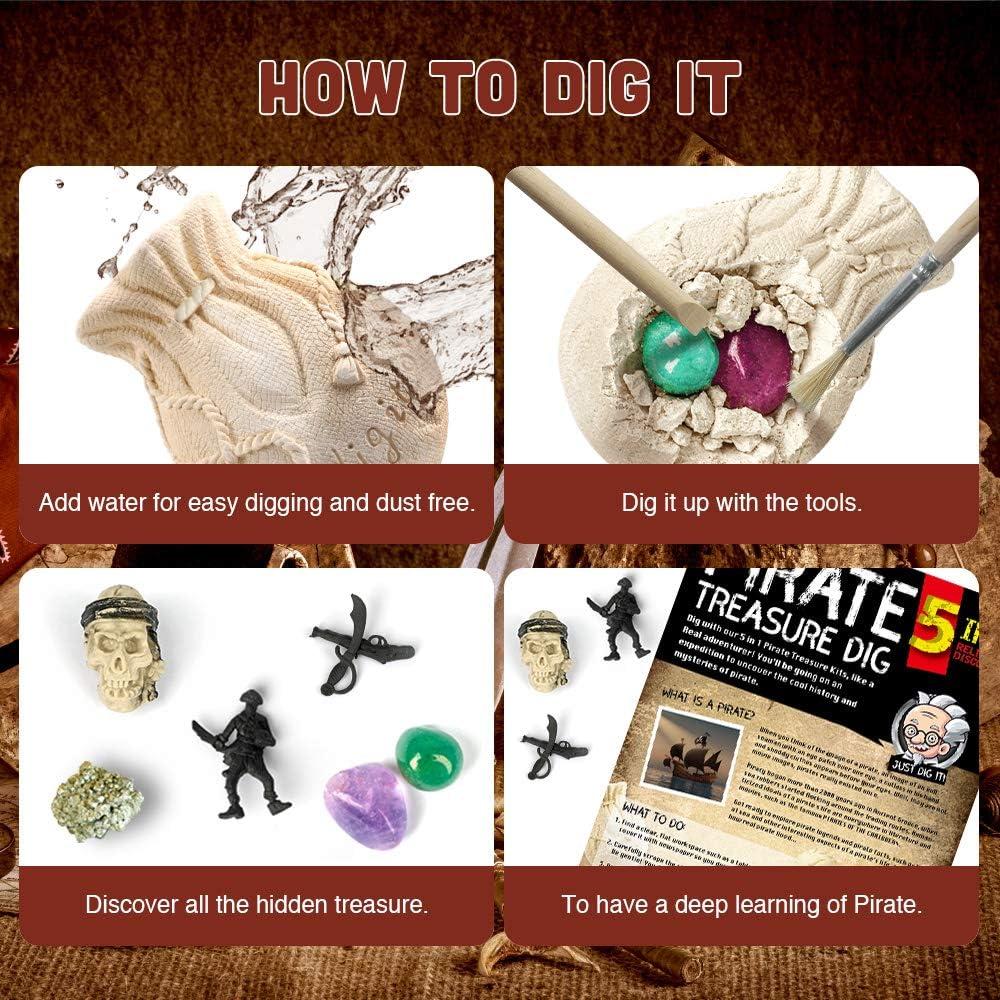 Kit de Excavación de Tesoros Piratas XXTOYS 5 Gemas 0.6 kg