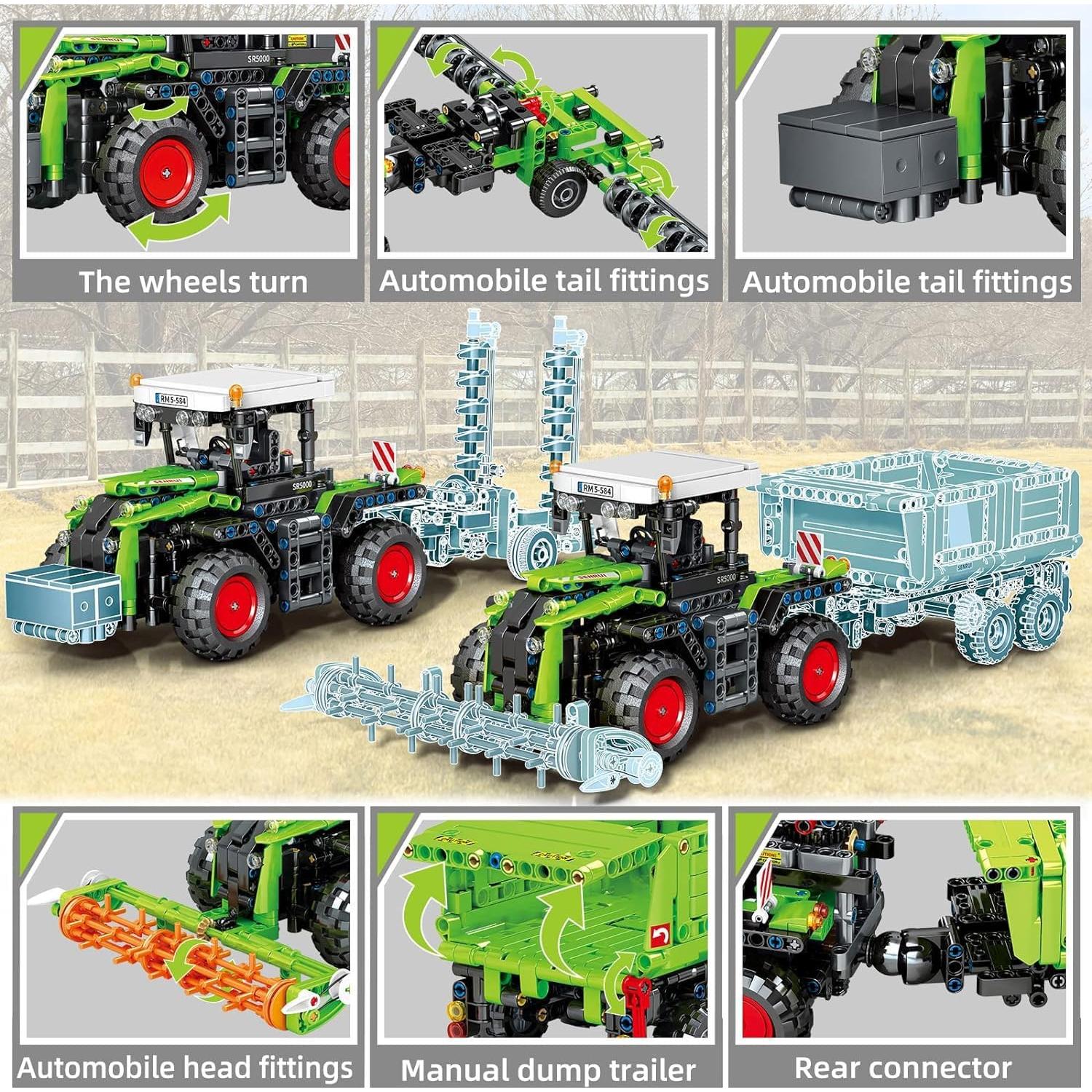 Kit de Bloques de Construcción Tractor Cosechador 3 en 1 - 1481 Piezas
