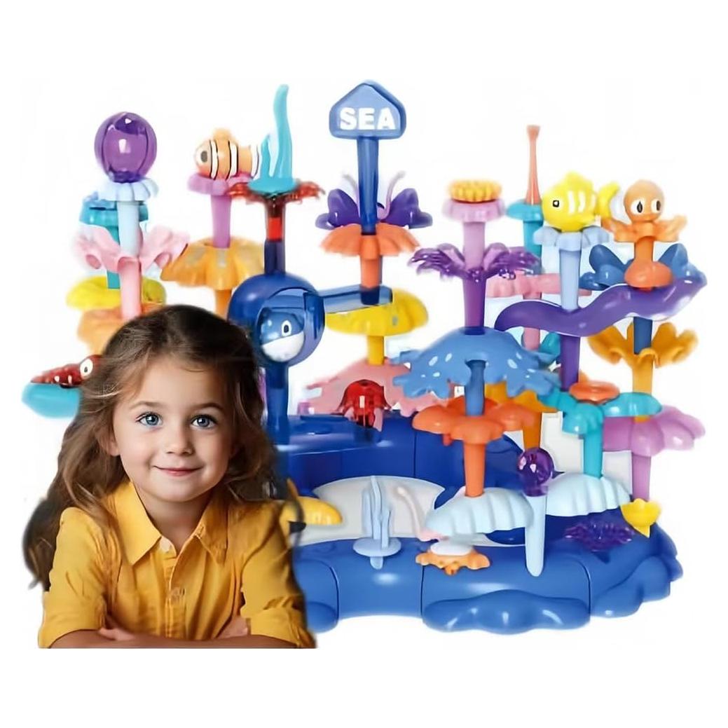 Juguete de Coral Oceánico PDVDL 76 Piezas para Niños 3-6 Años