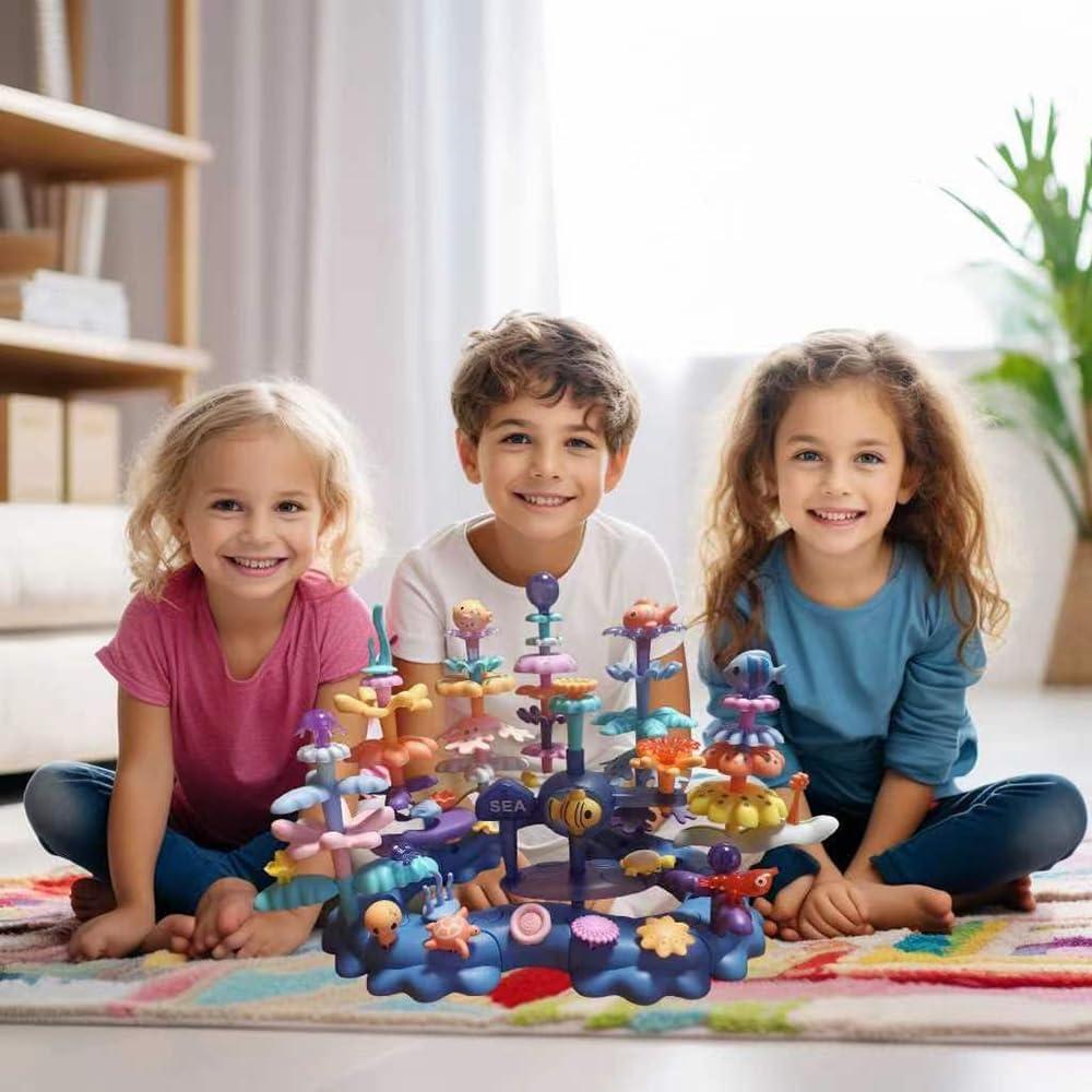 Juguete de Coral Oceánico PDVDL 76 Piezas para Niños 3-6 Años