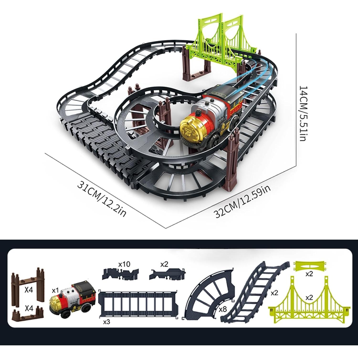Juego de Vías de Tren Vintage Jiapin - 38 Piezas DIY