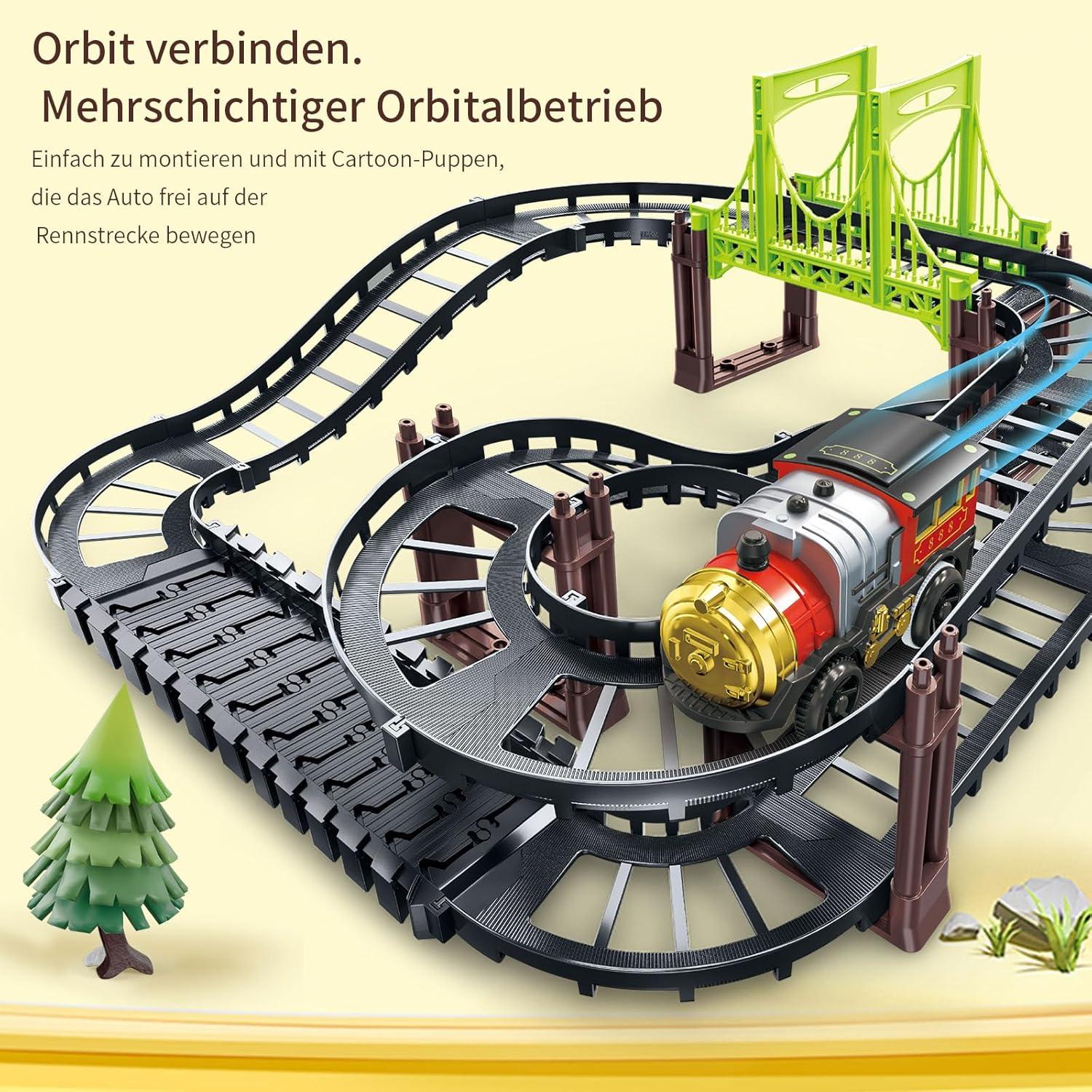 Juego de Vías de Tren Vintage Jiapin - 38 Piezas DIY