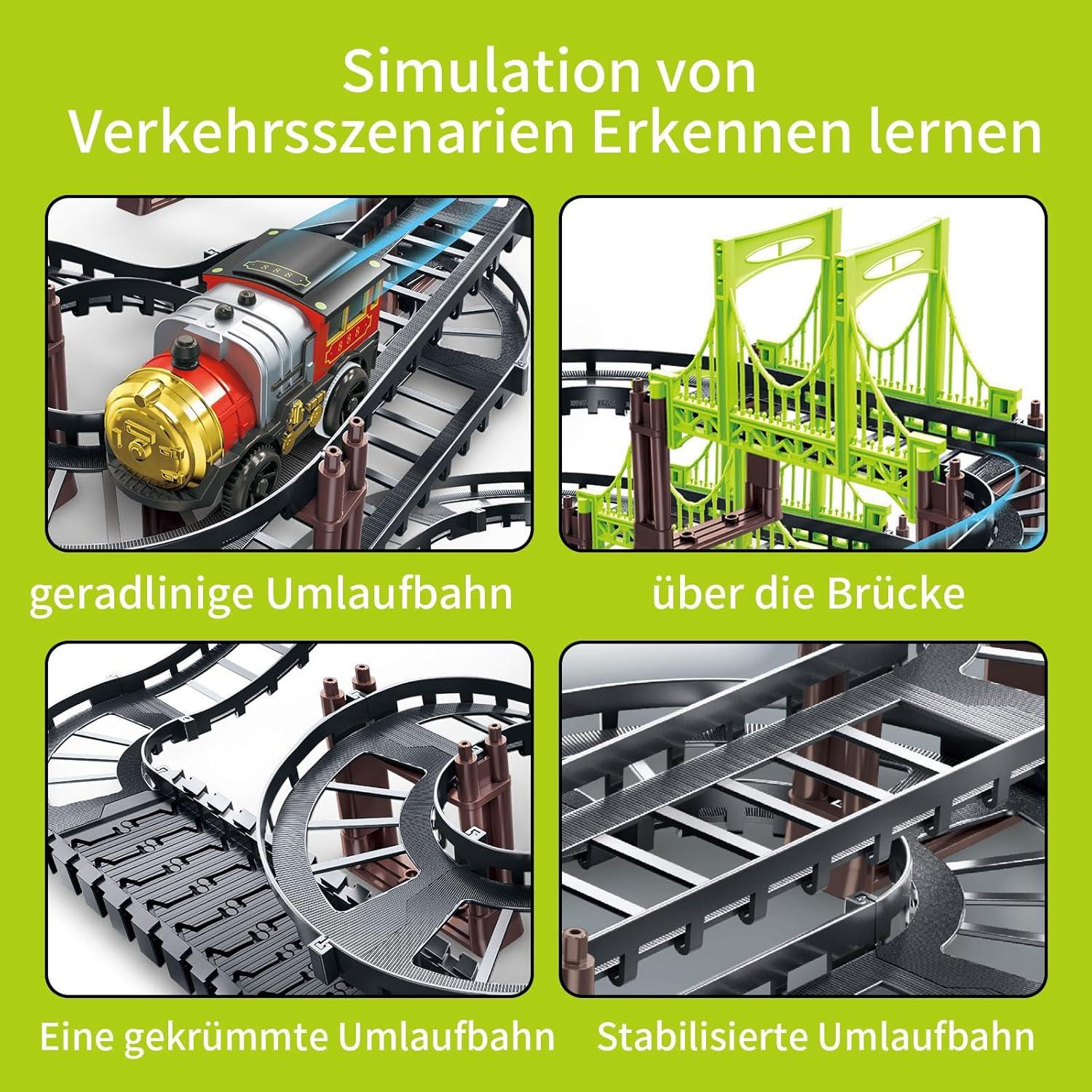 Juego de Vías de Tren Vintage Jiapin - 38 Piezas DIY