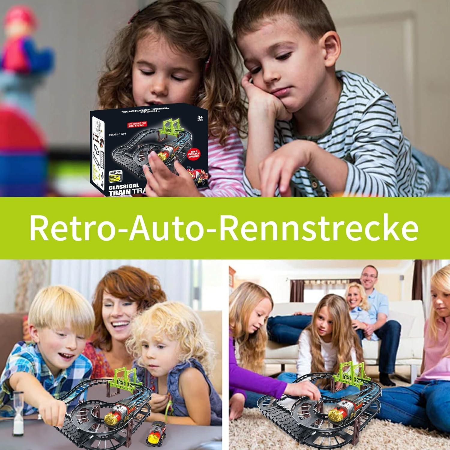 Juego de Vías de Tren Vintage Jiapin - 38 Piezas DIY