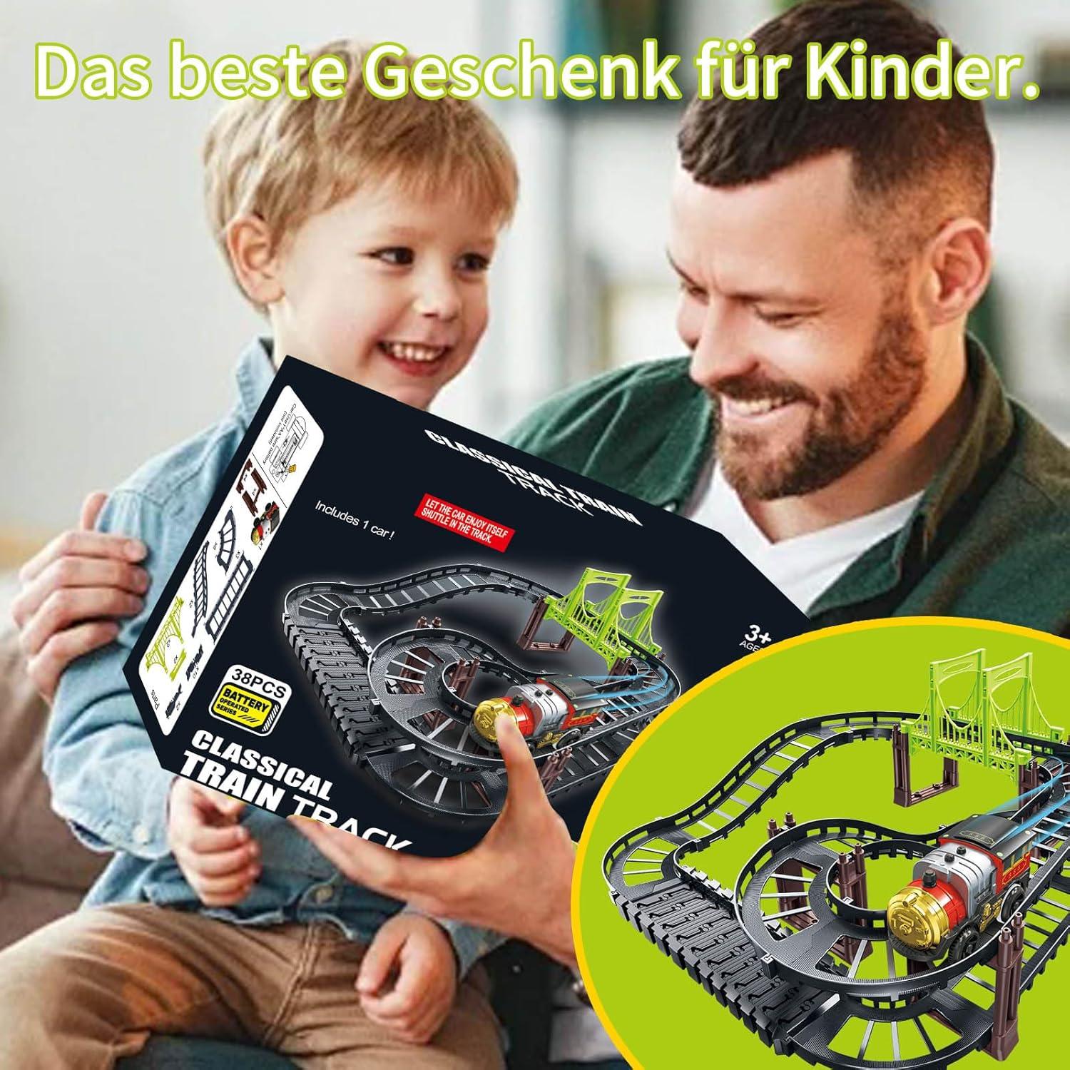 Juego de Vías de Tren Vintage Jiapin - 38 Piezas DIY