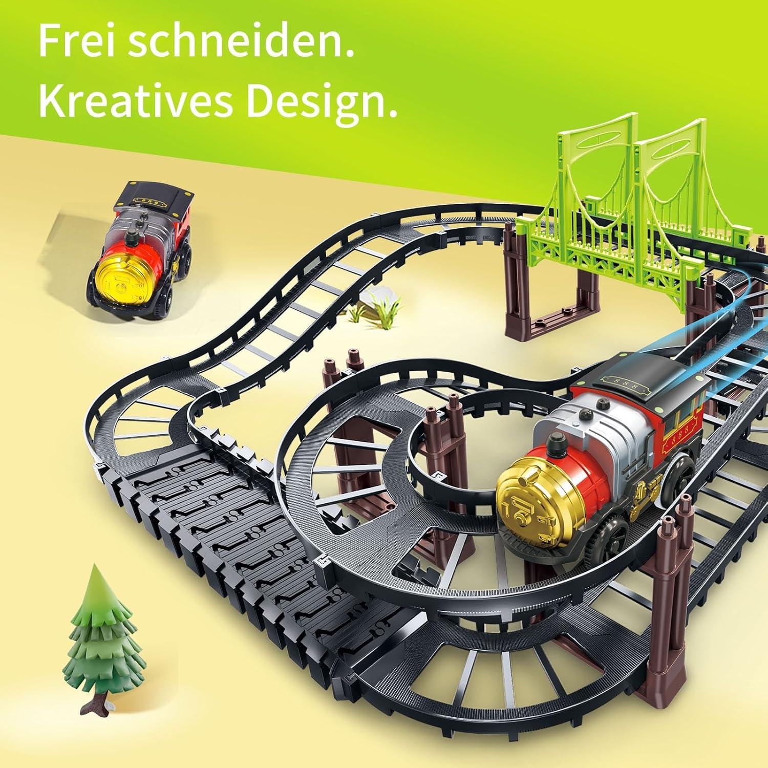 Juego de Vías de Tren Vintage Jiapin - 38 Piezas DIY