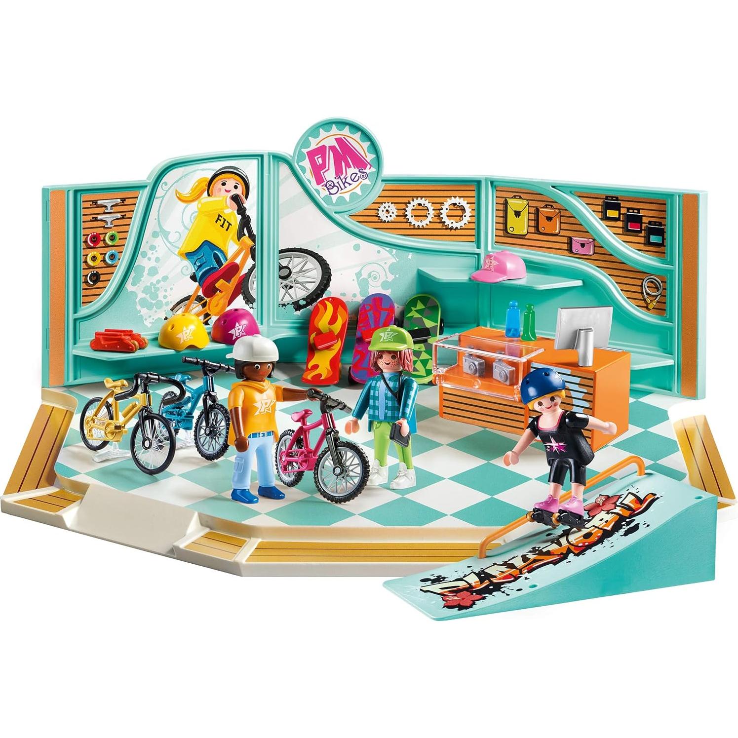 Tienda de Bicicletas y Patines Playmobil 9402 - 3 Figuras y Accesorios