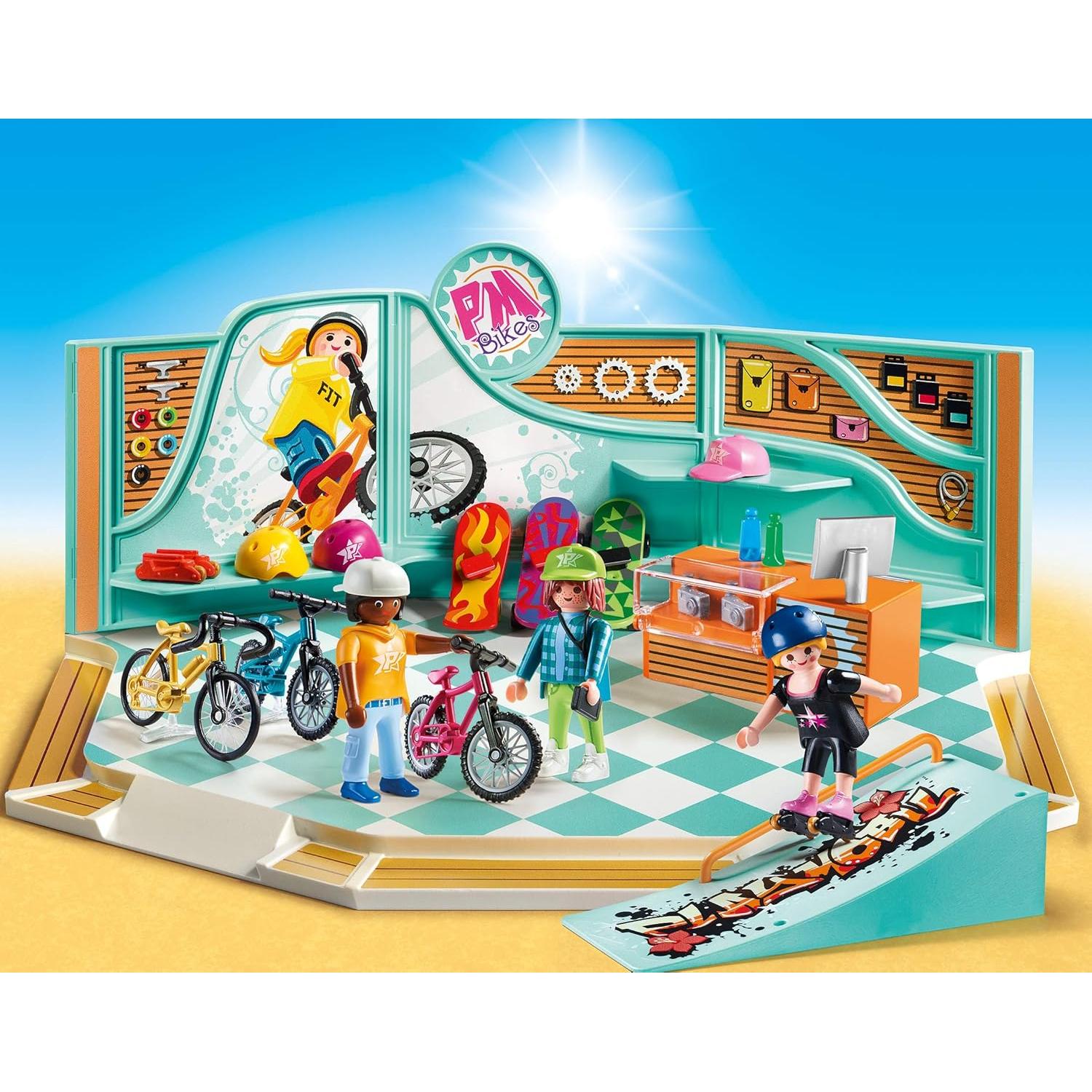 Tienda de Bicicletas y Patines Playmobil 9402 - 3 Figuras y Accesorios