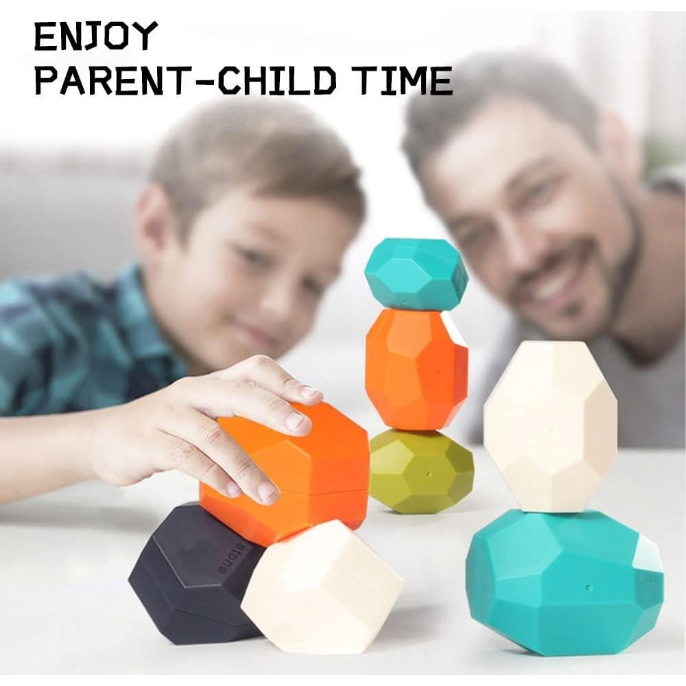 Juego de Piedras de Equilibrio Jumbo Tucimibo - Juguete Educativo 12 Piezas