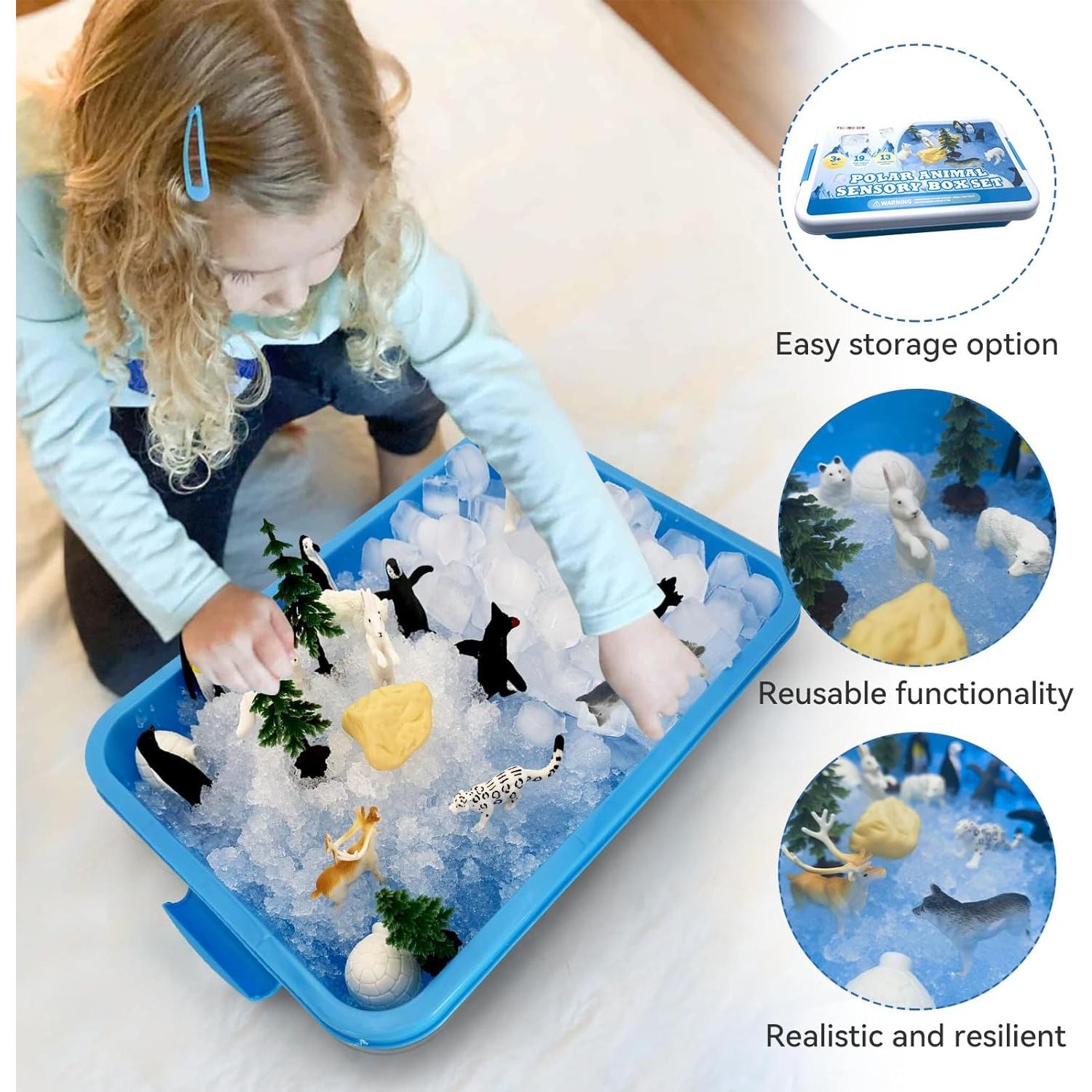 Bin Sensorial Ártico Yichushisu - 27 Piezas Animales de Invierno