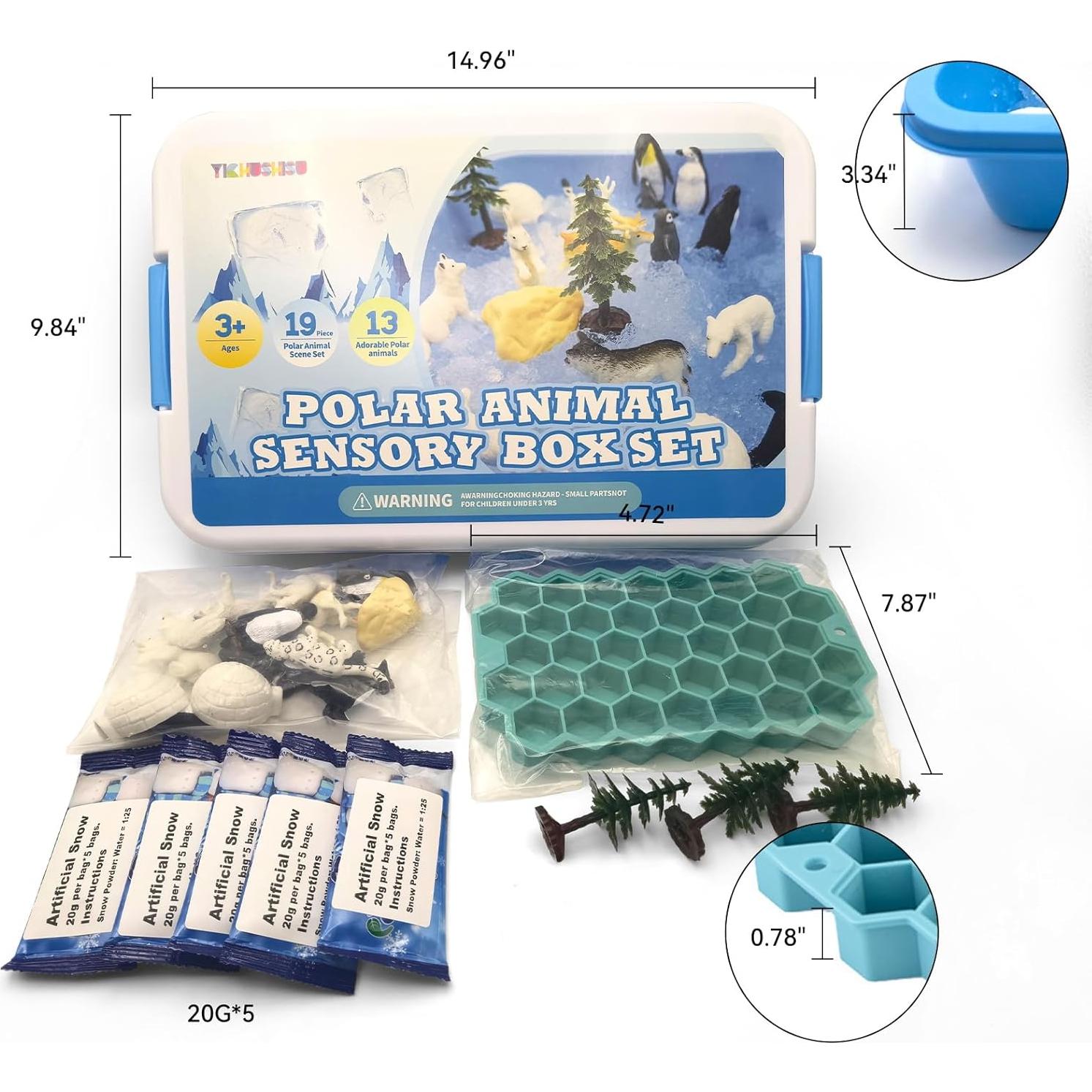 Bin Sensorial Ártico Yichushisu - 27 Piezas Animales de Invierno