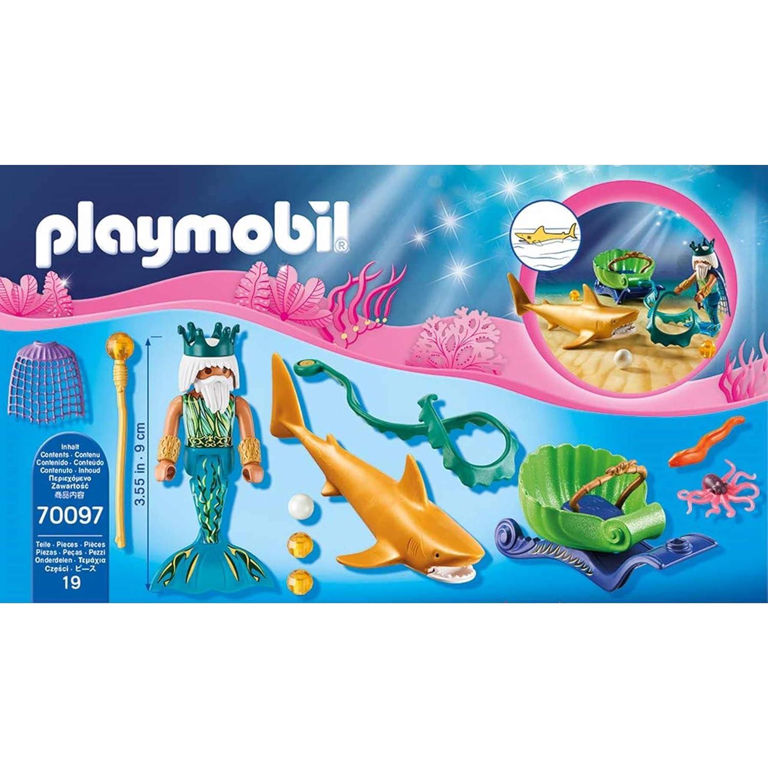 Rey de las Sirenas Playmobil 70097 con Carro de Tiburón