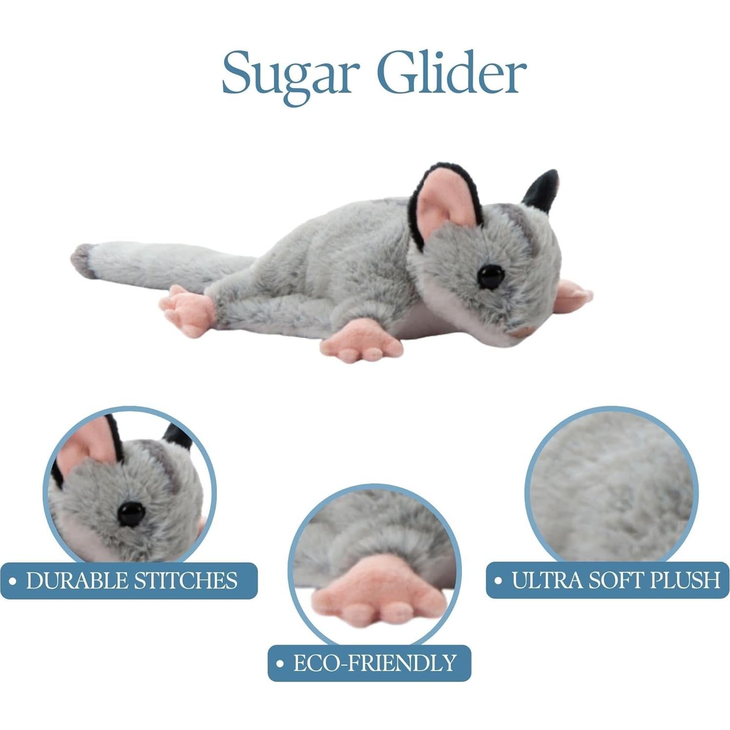 Peluche Azúcar Planeador El Zoológico de Caricias 20 cm