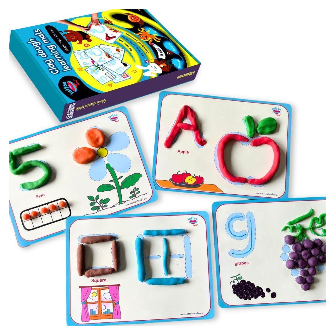 Alfombrilla de Plastilina Educativa Lattooland - 36 Tarjetas ABC y Números