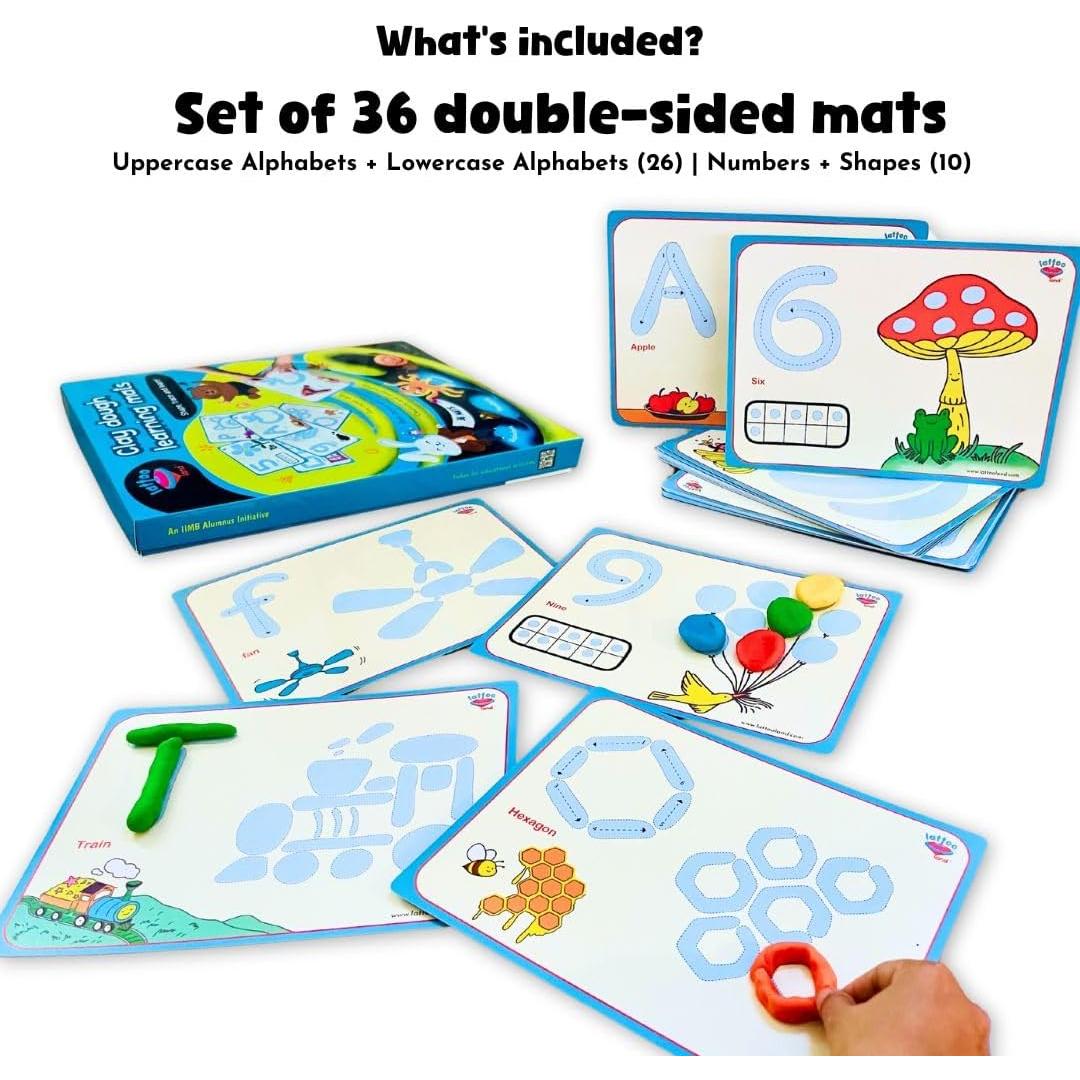 Alfombrilla de Plastilina Educativa Lattooland - 36 Tarjetas ABC y Números