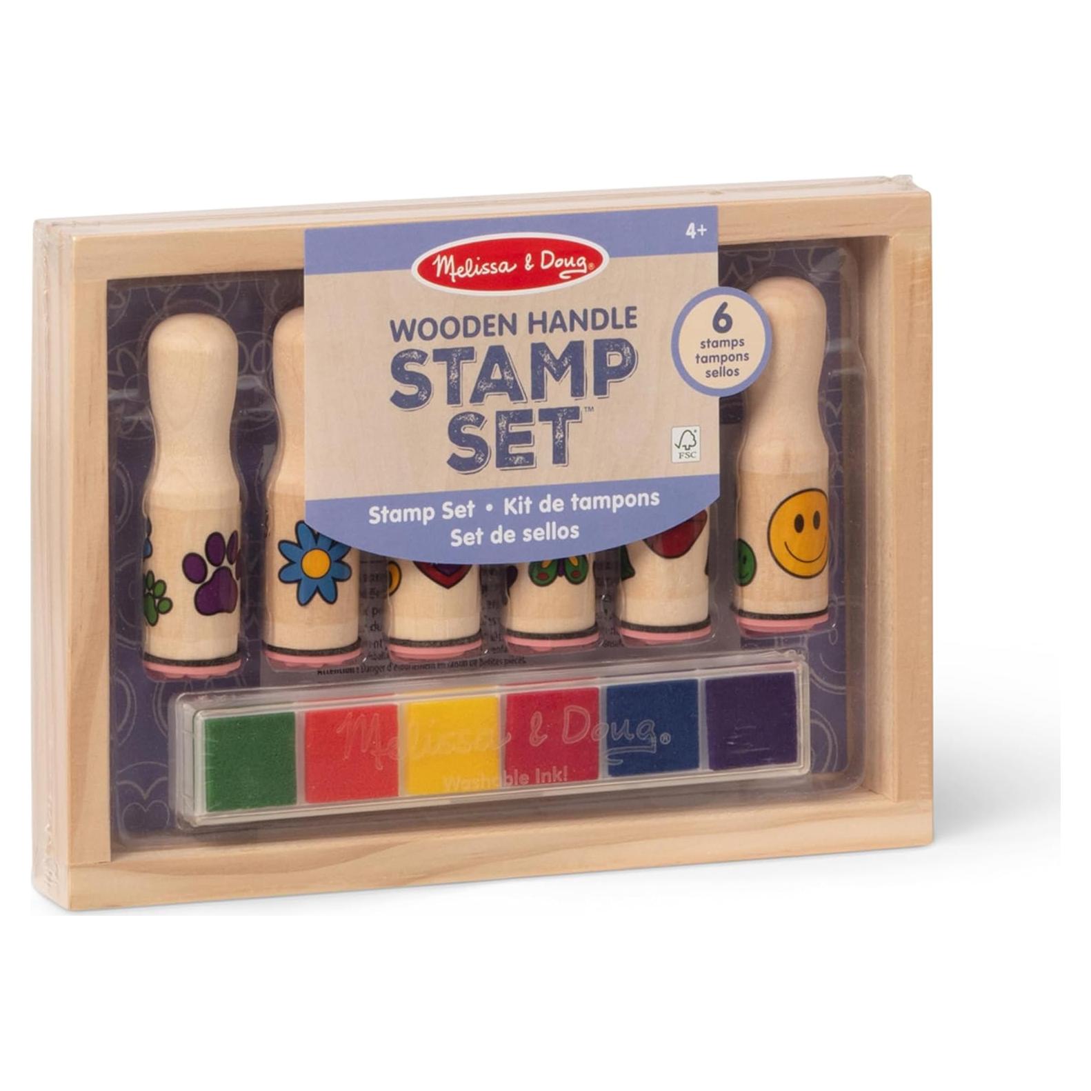 Juego de Sellos de Madera Melissa & Doug 6 Sellos y Tinta