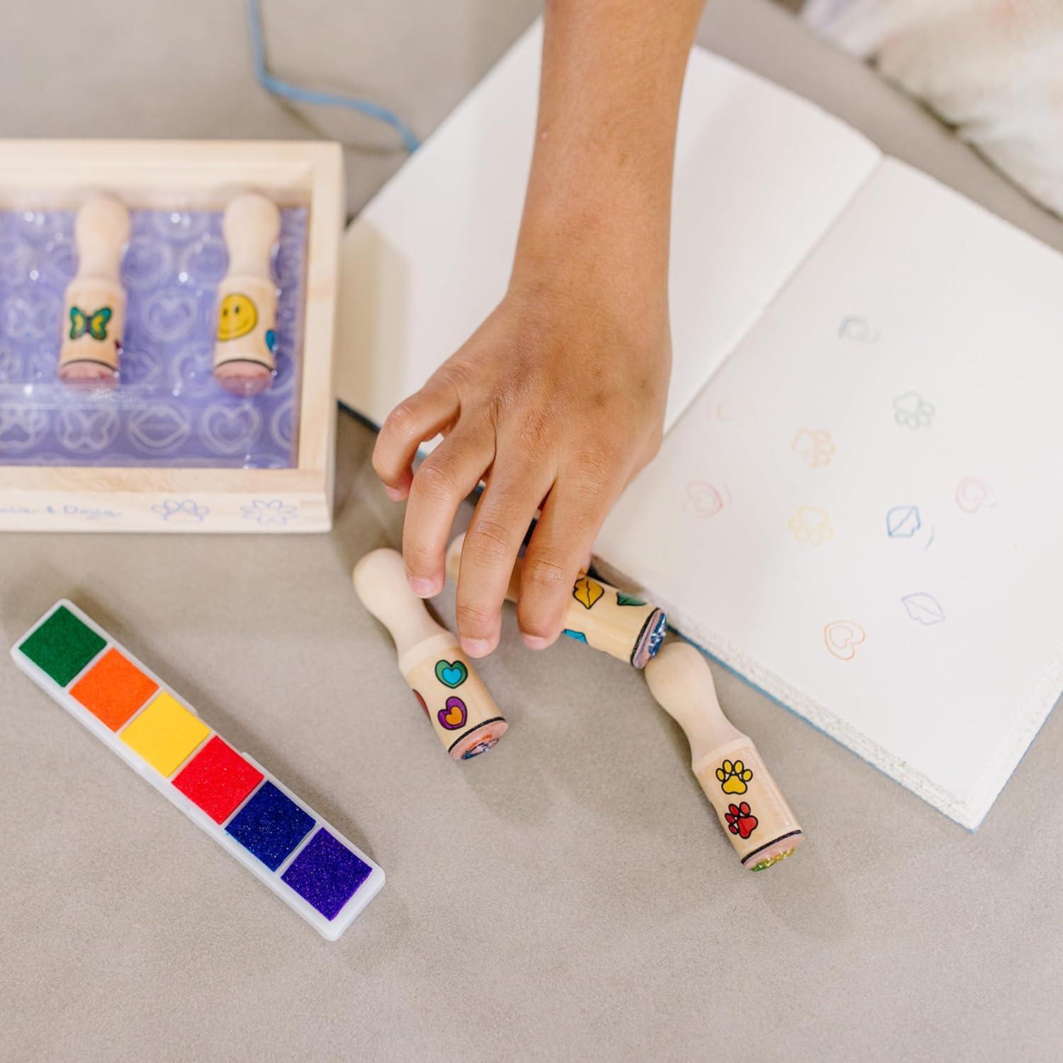 Juego de Sellos de Madera Melissa & Doug 6 Sellos y Tinta